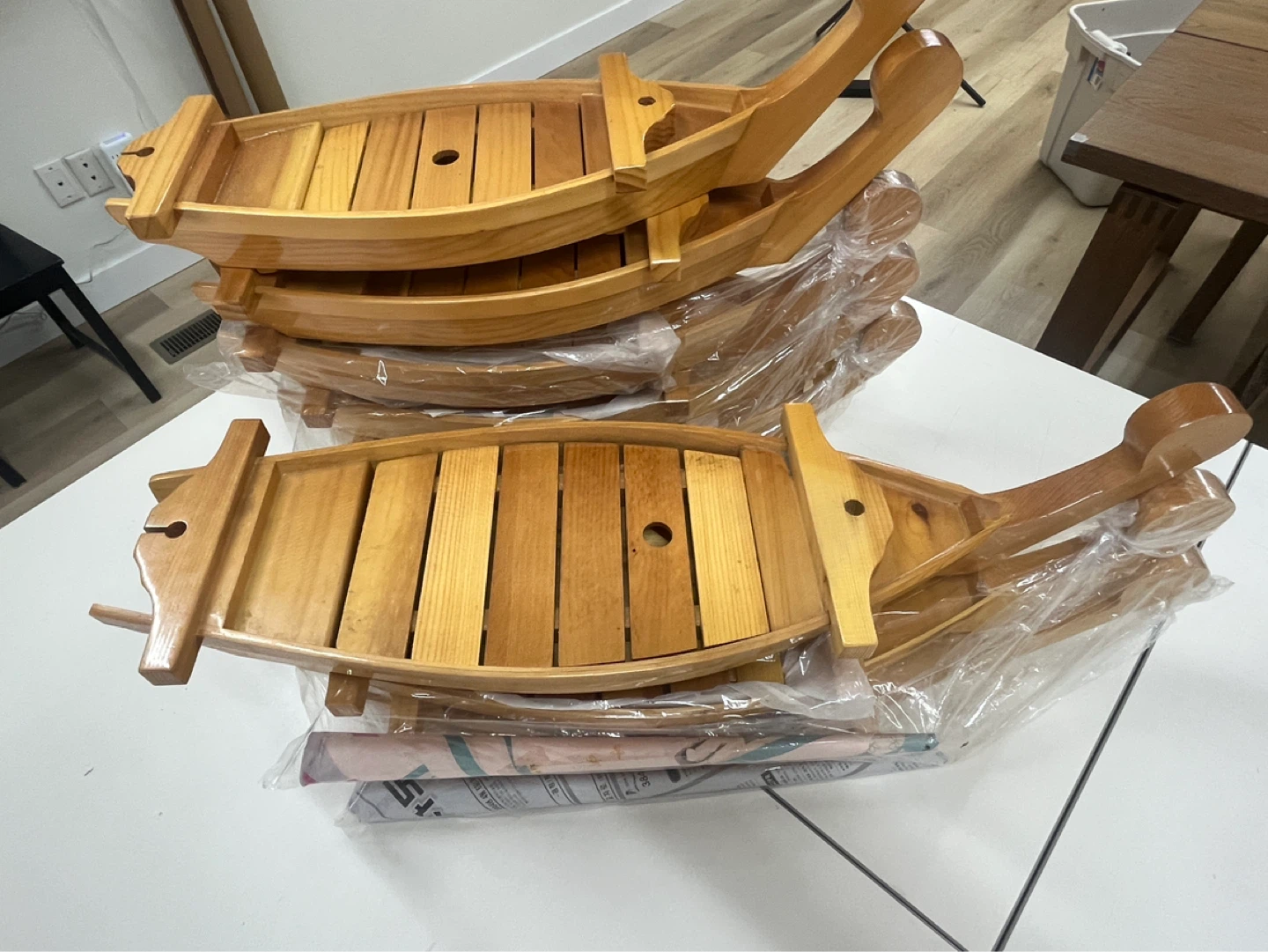 Wooden Boat Shaped Serving Tray