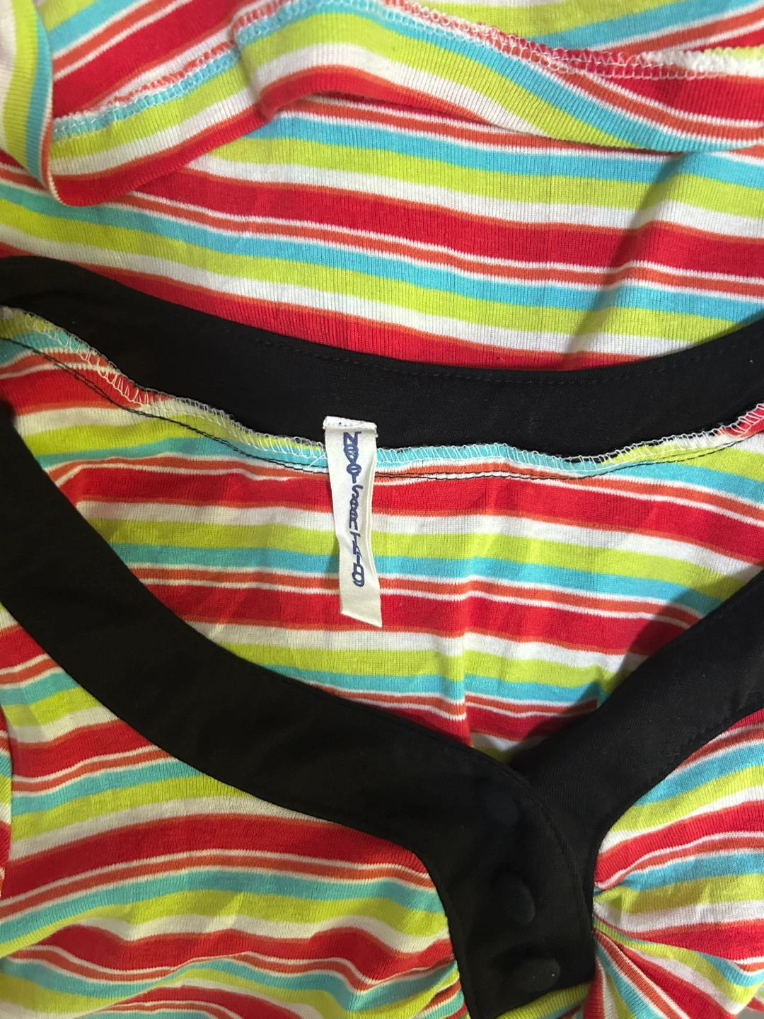 Red, Yellow, Blue Striped Short Sleeve Top - photo 2