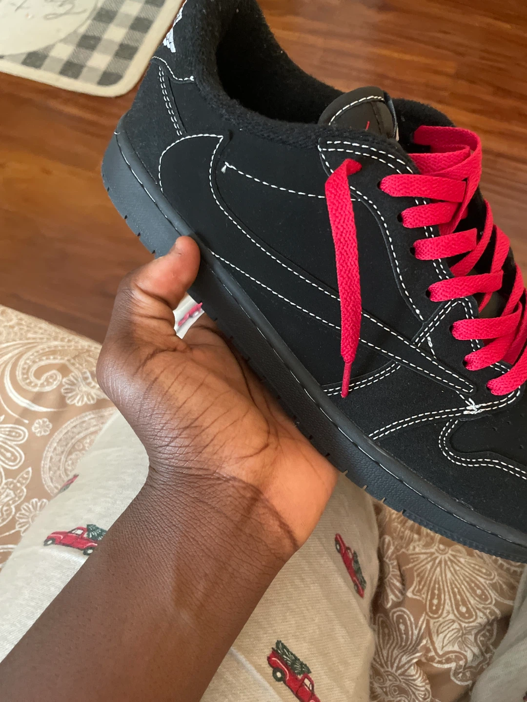 Nike Dunk Low Black White Red Shoes