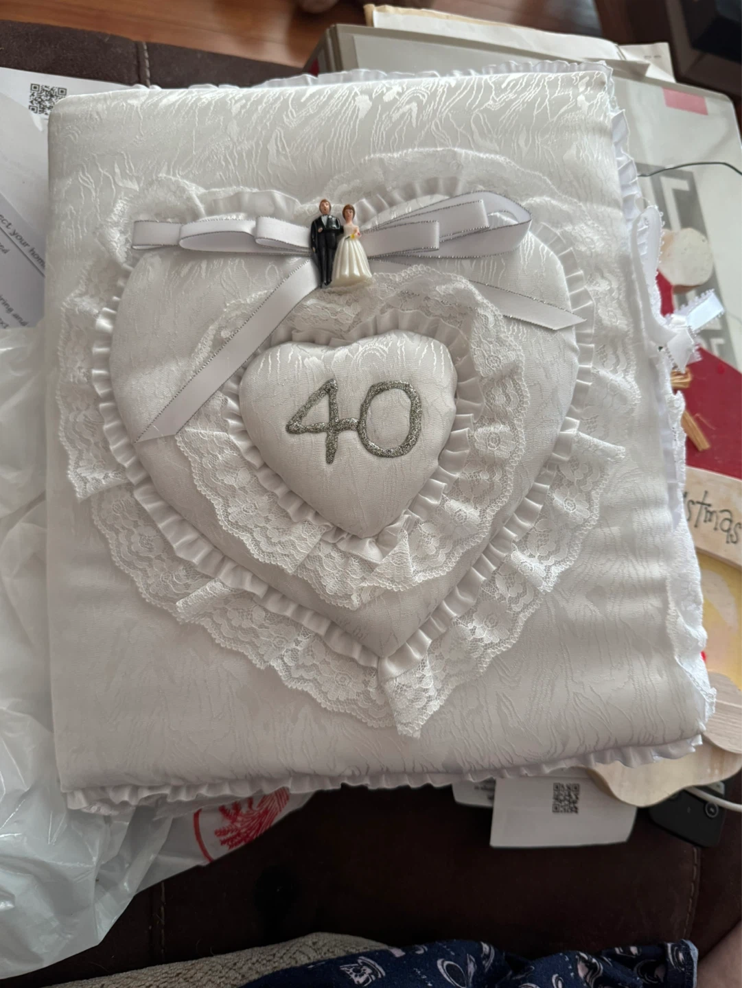 White 40th Anniversary Photo Album Scrapbook