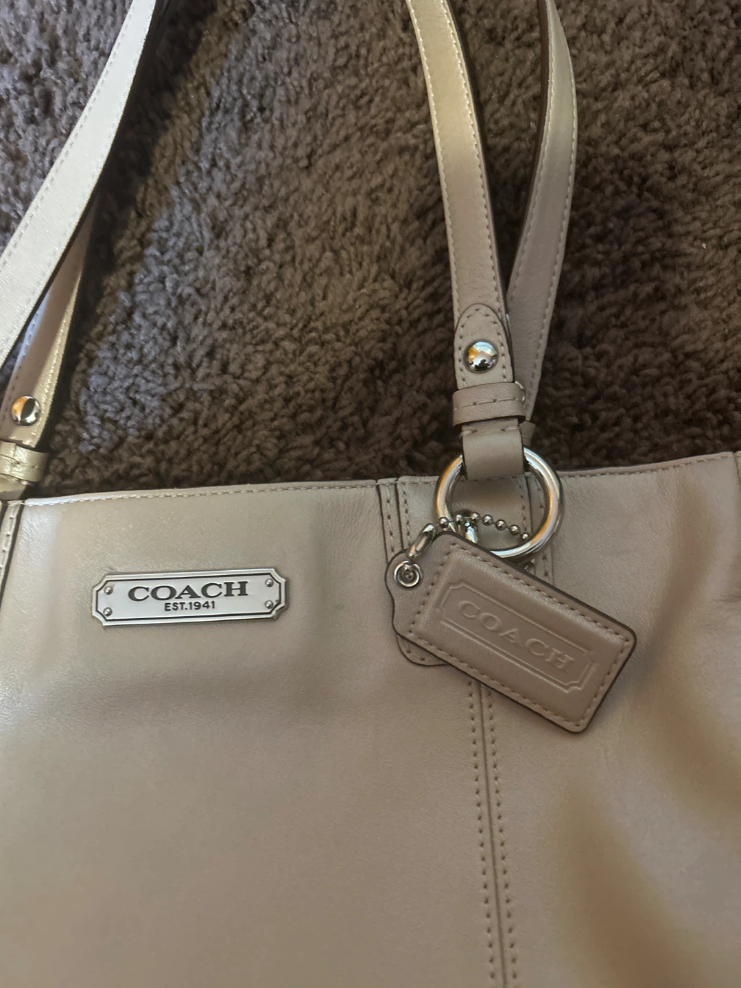 Coach Beige Leather Tote Bag - photo 2