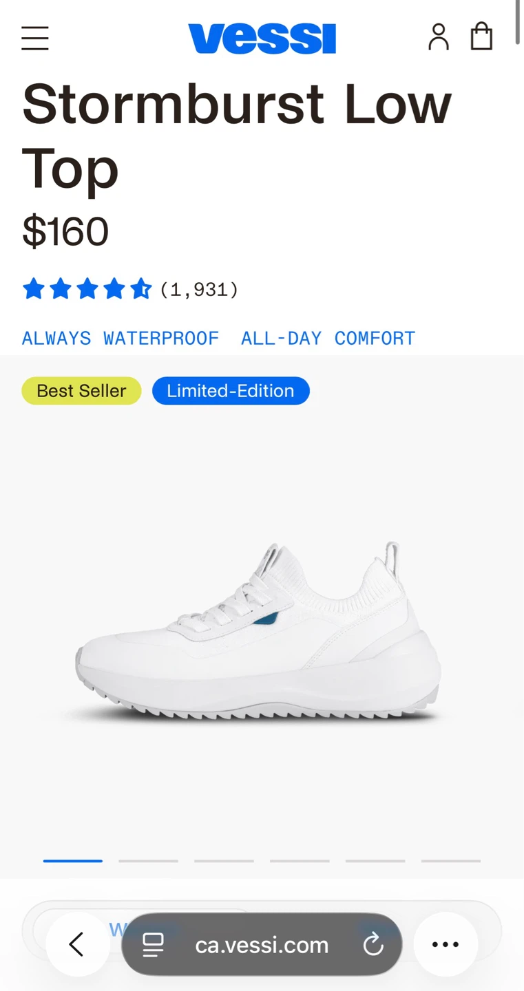 Vessi Stormburst Low Top Sneakers - White size 6 NEW - photo 5