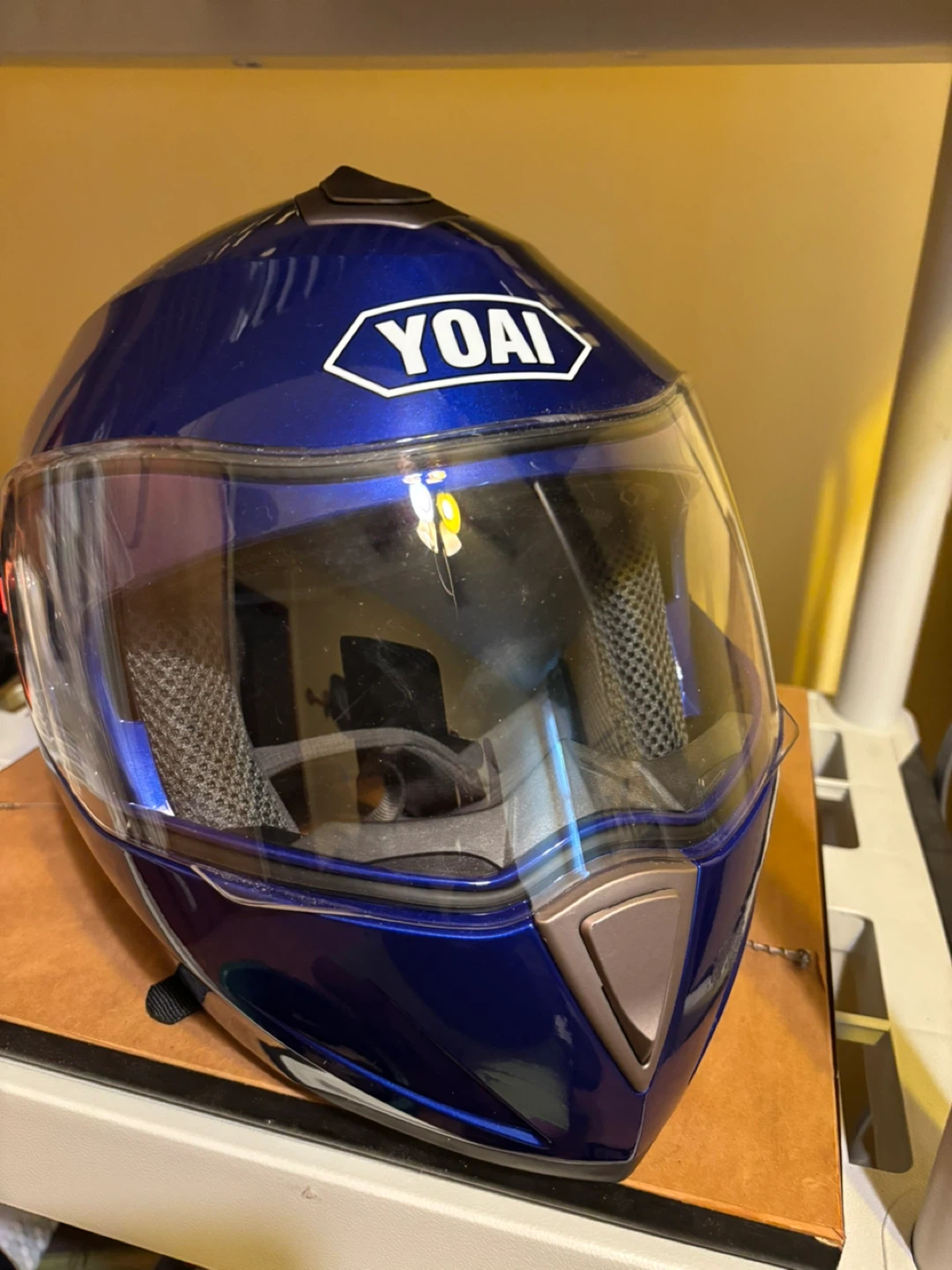 YOAI Blue Full Face Motorcycle Helmet