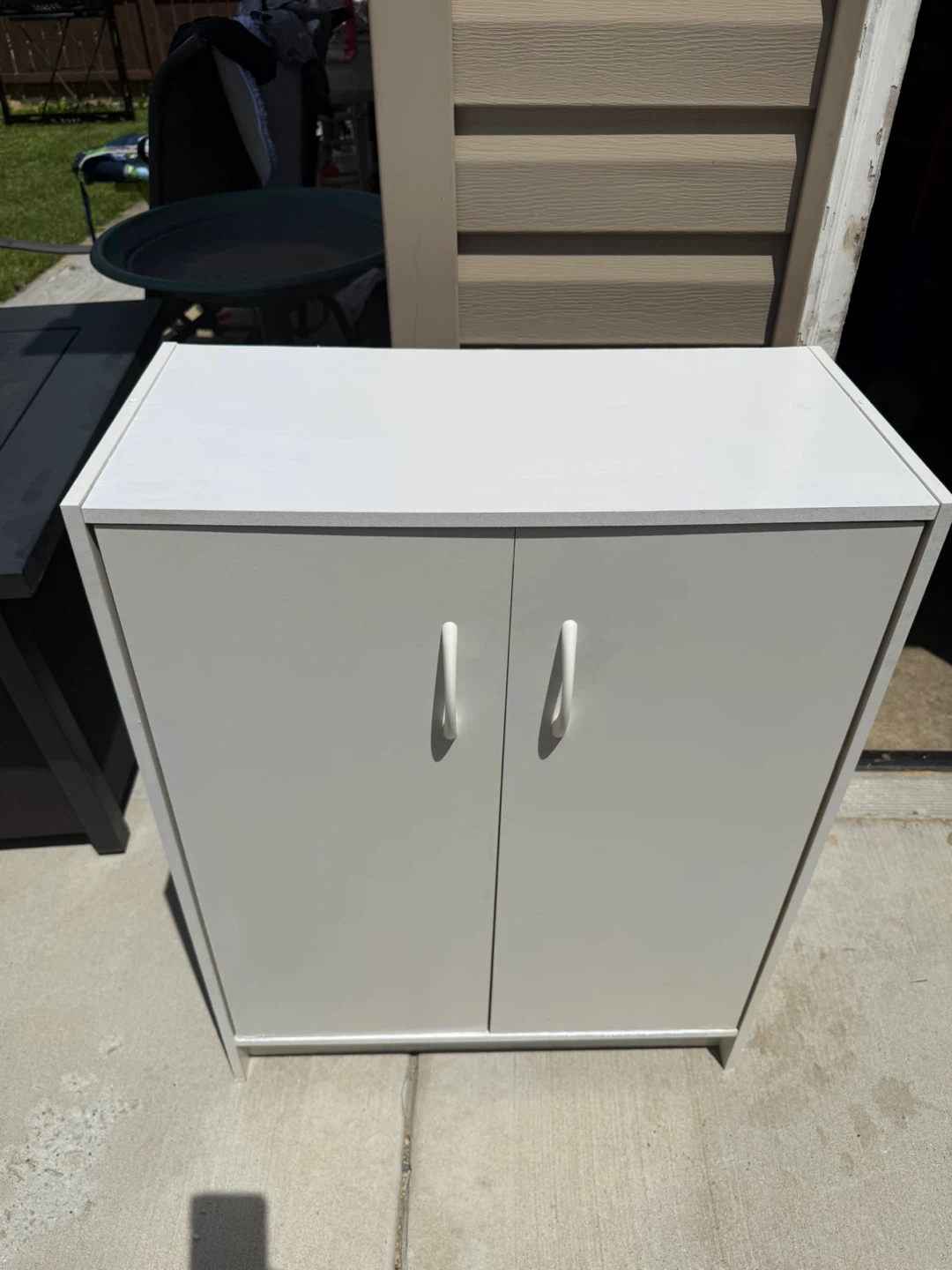 White Two-Door Storage Cabinet - photo 2