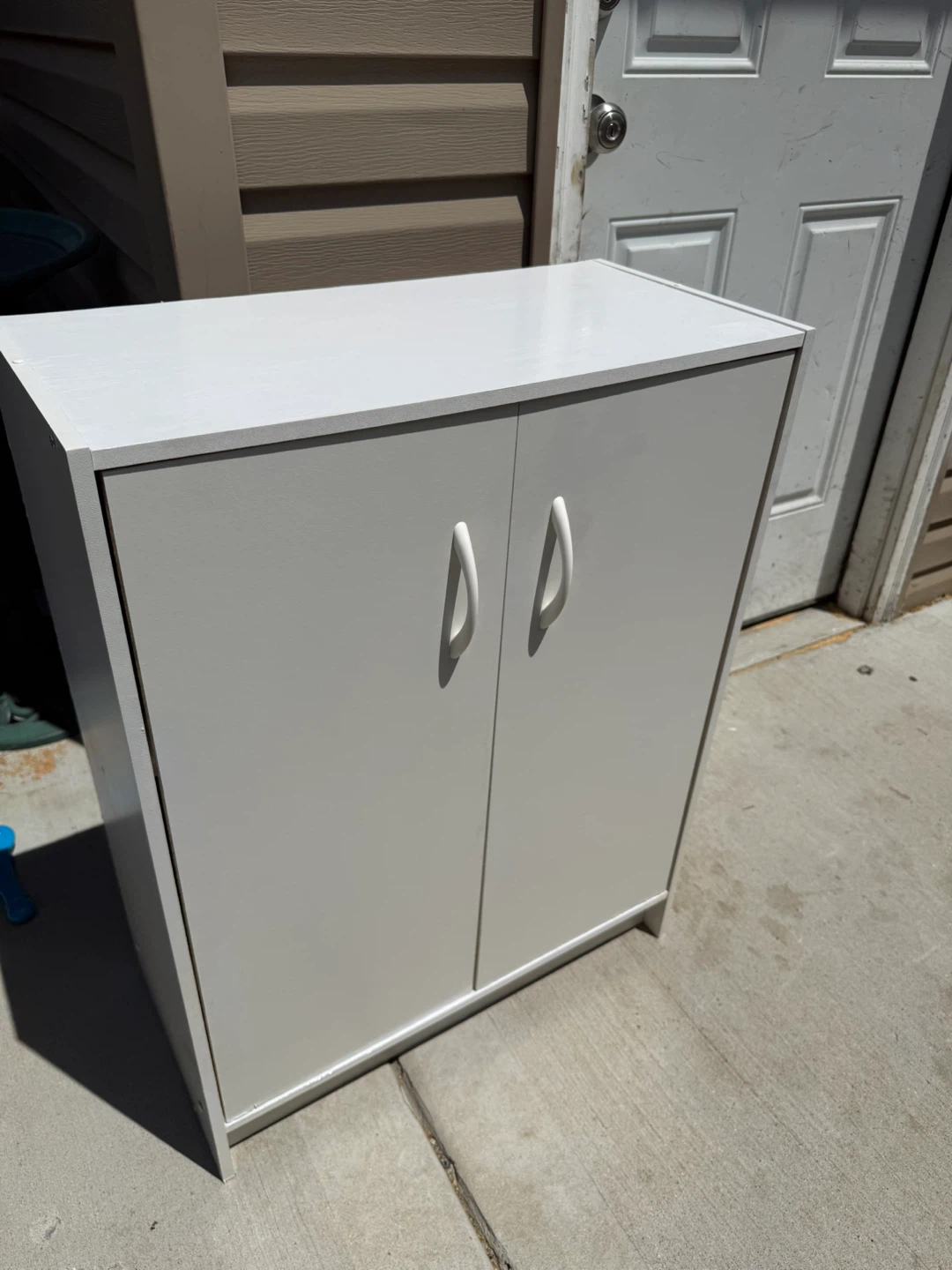 White Two-Door Storage Cabinet - photo 3