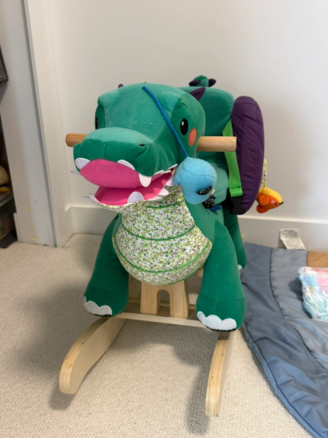 Green Dinosaur Baby Rocking Horse