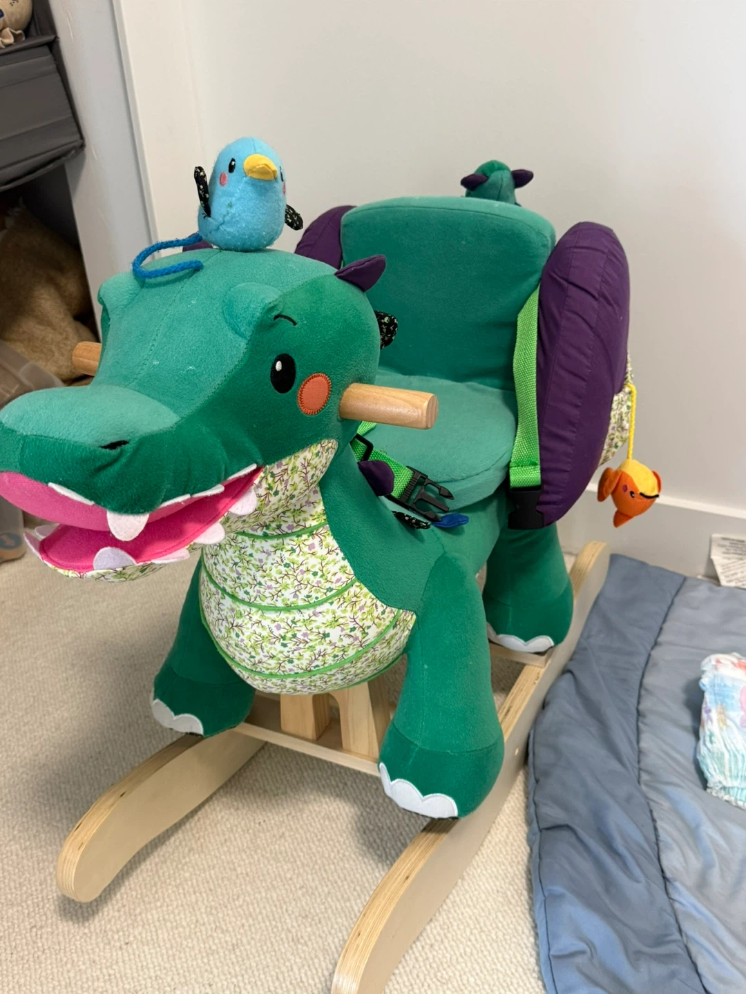 Green Dinosaur Baby Rocking Horse - photo 2