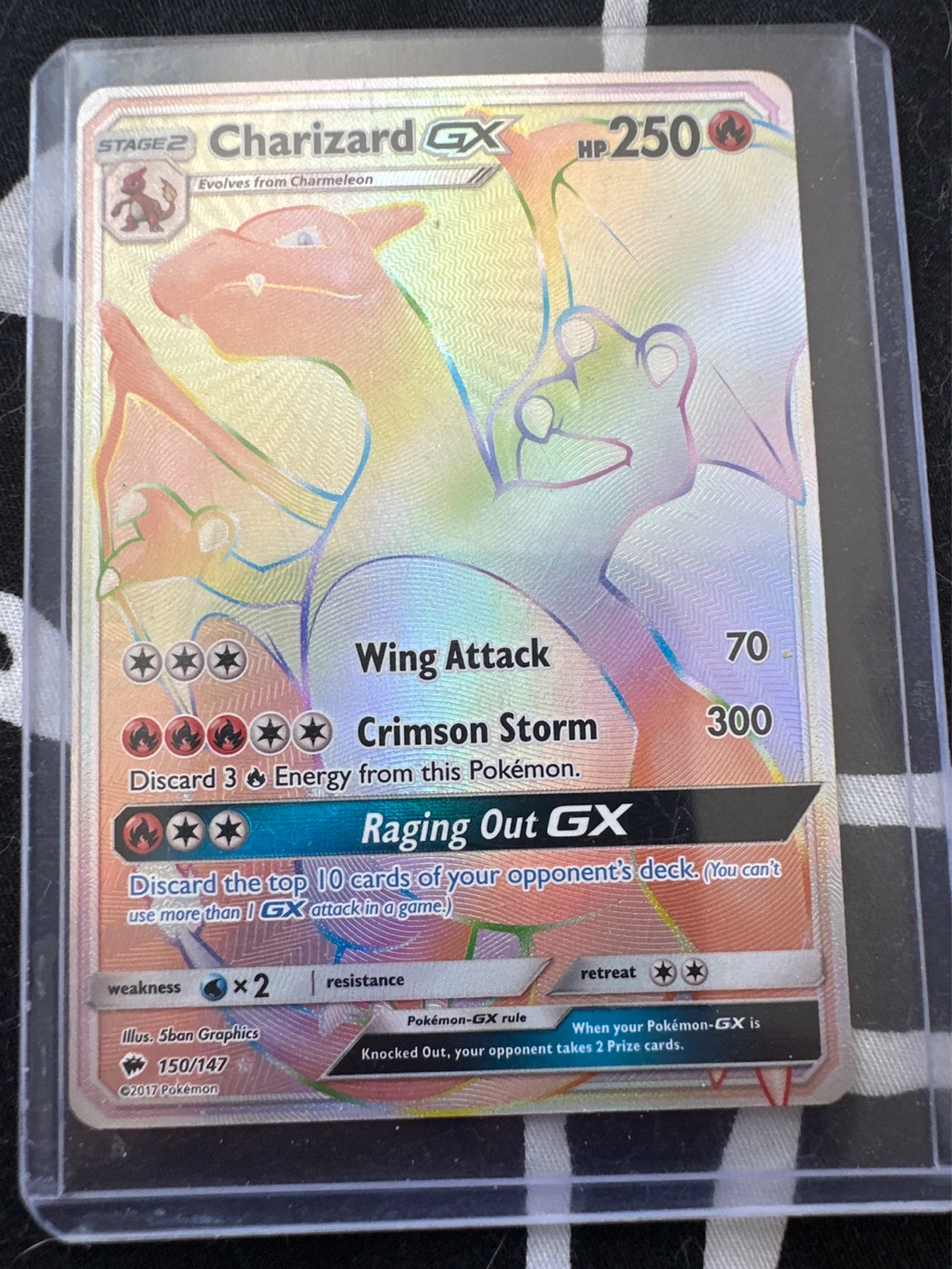 Charizard GX Rainbow Rare Pokémon Card 150/147