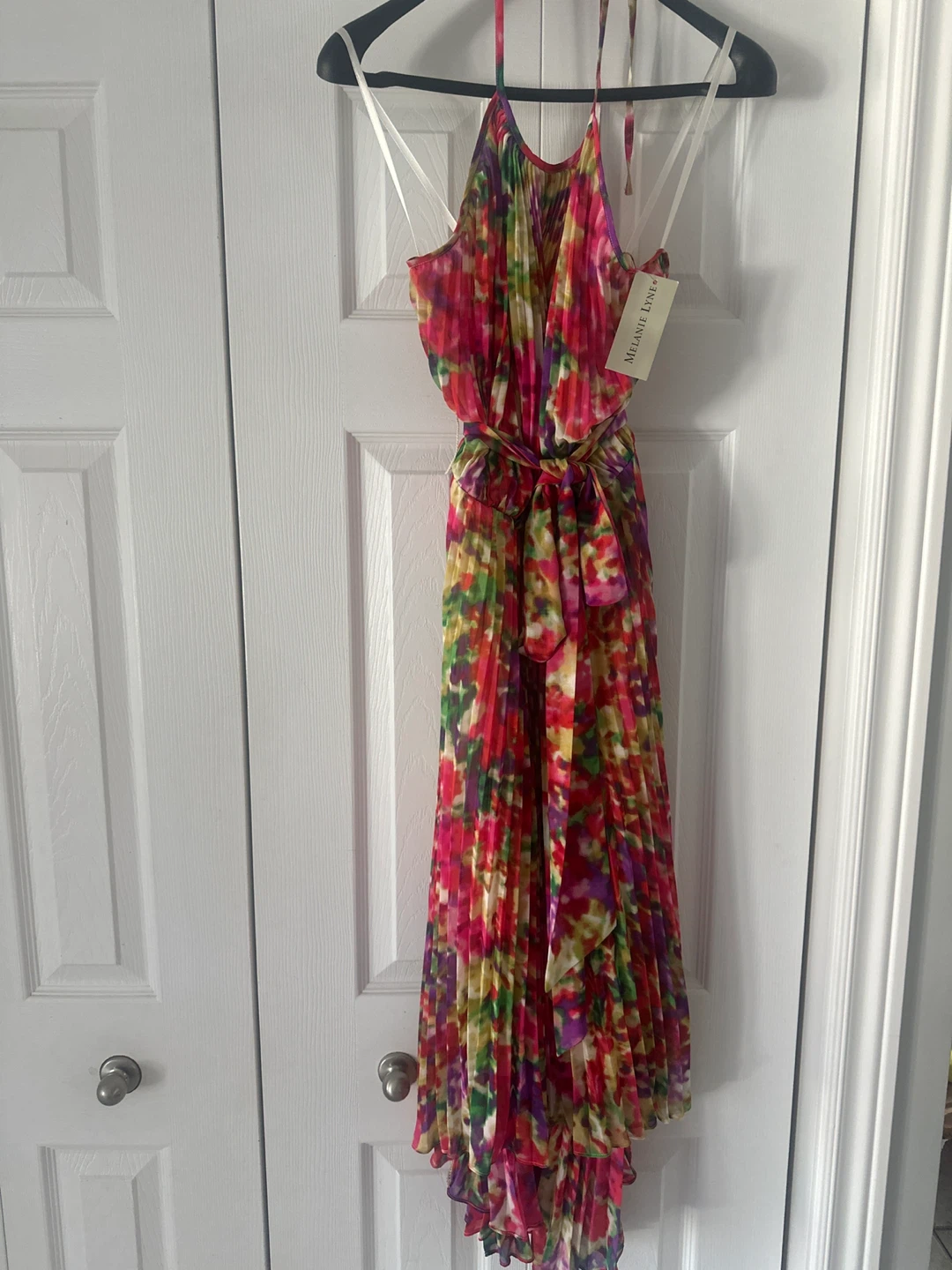 New Melanie Lyne Floral Pleated Maxi Dress Size 4
