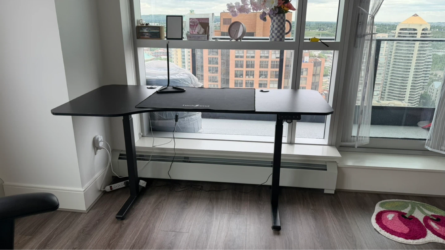 Electric Adjustable Standing Desk, Carbon Fiber Black - photo 3