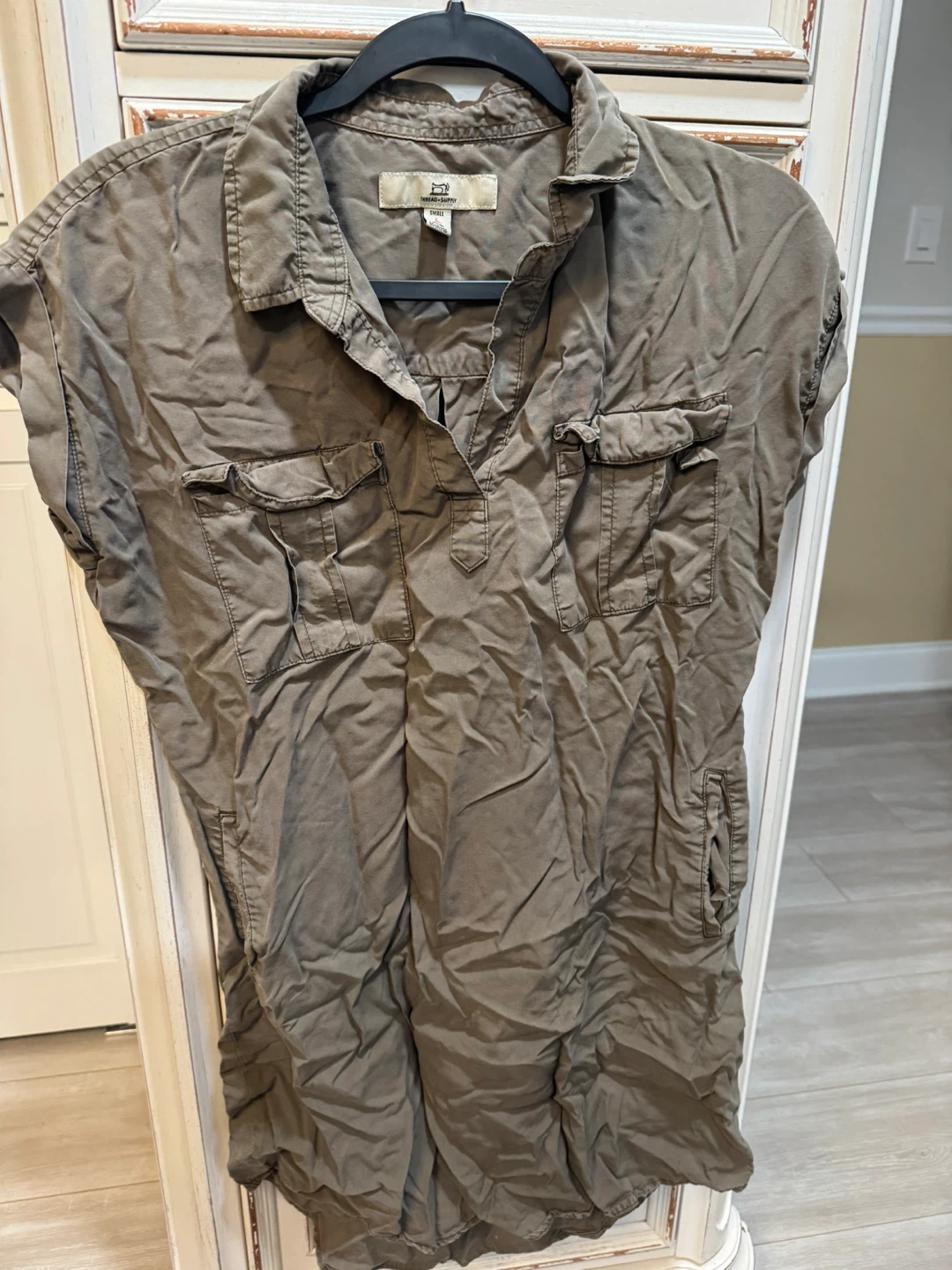 Thread & Supply Khaki Utility Dress