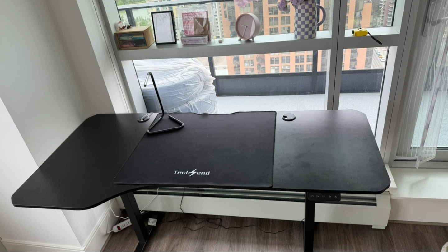 Electric Adjustable Standing Desk, Carbon Fiber Black - photo 5