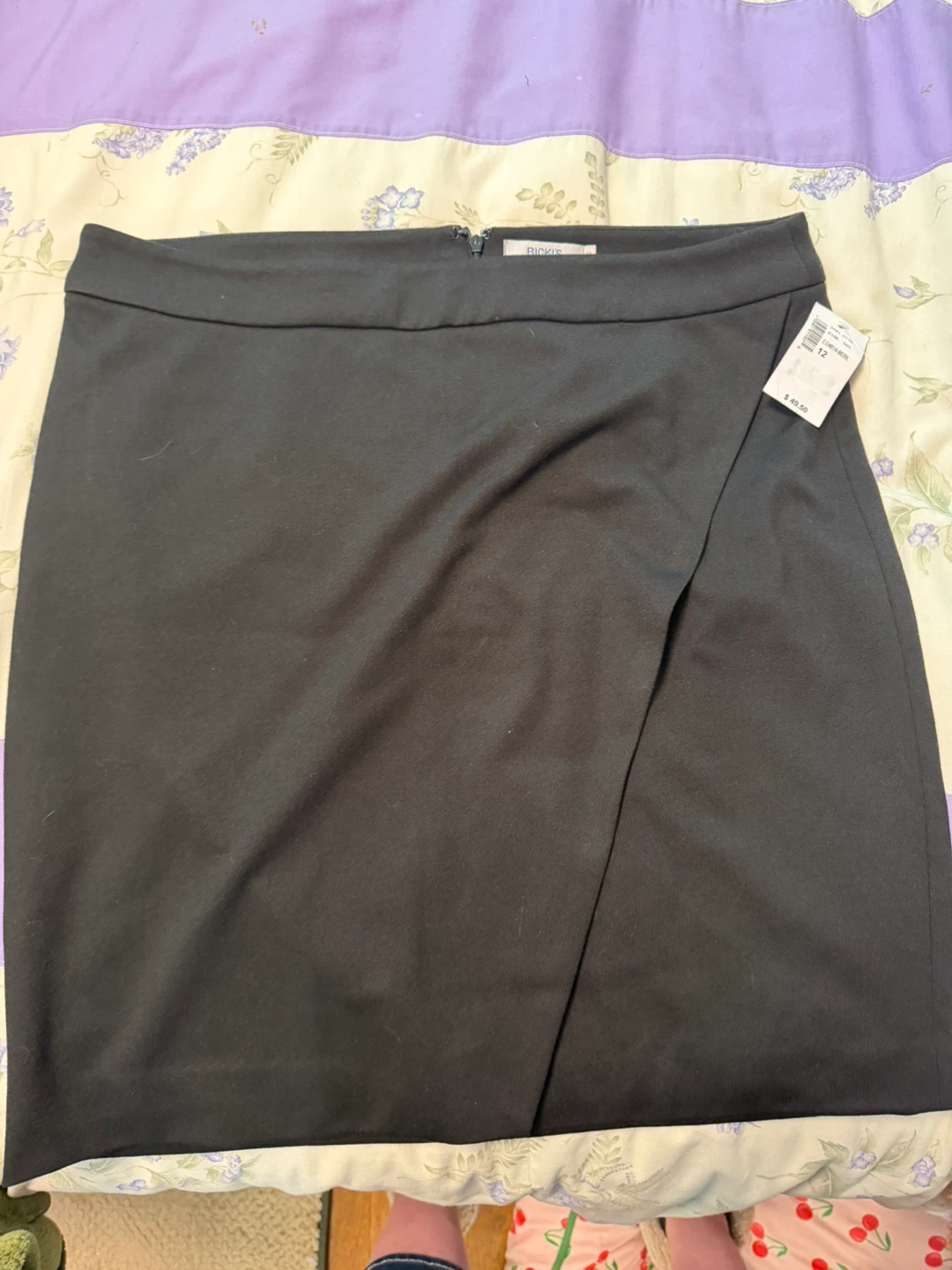 Rick's Black Faux Wrap Skirt Size 12 - photo 2