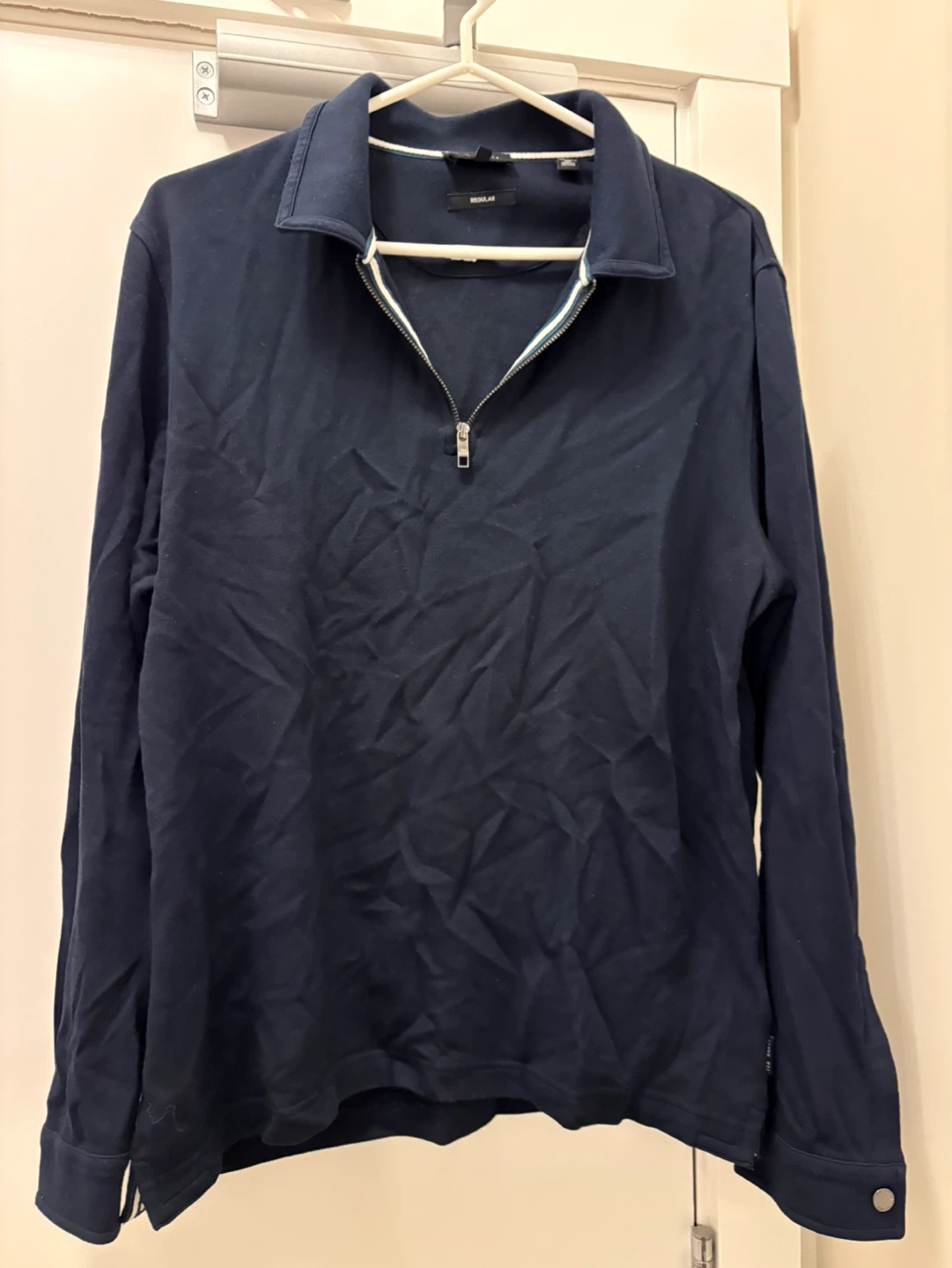 Ted Baker London Navy Blue Quarter Zip Polo Shirt - Size 3 - photo 3
