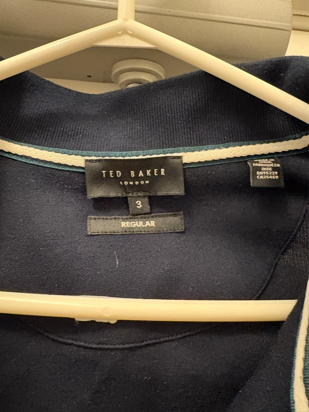Ted Baker London Navy Blue Quarter Zip Polo Shirt - Size 3