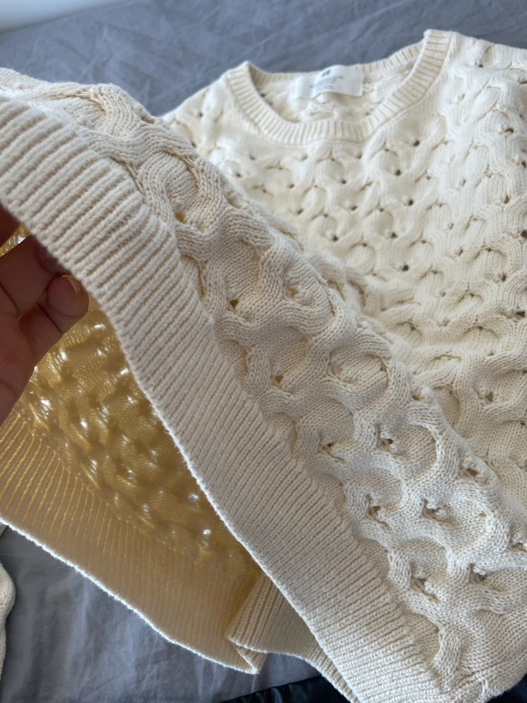 H&M Cream Cable Knit Sweater - Size S - photo 3