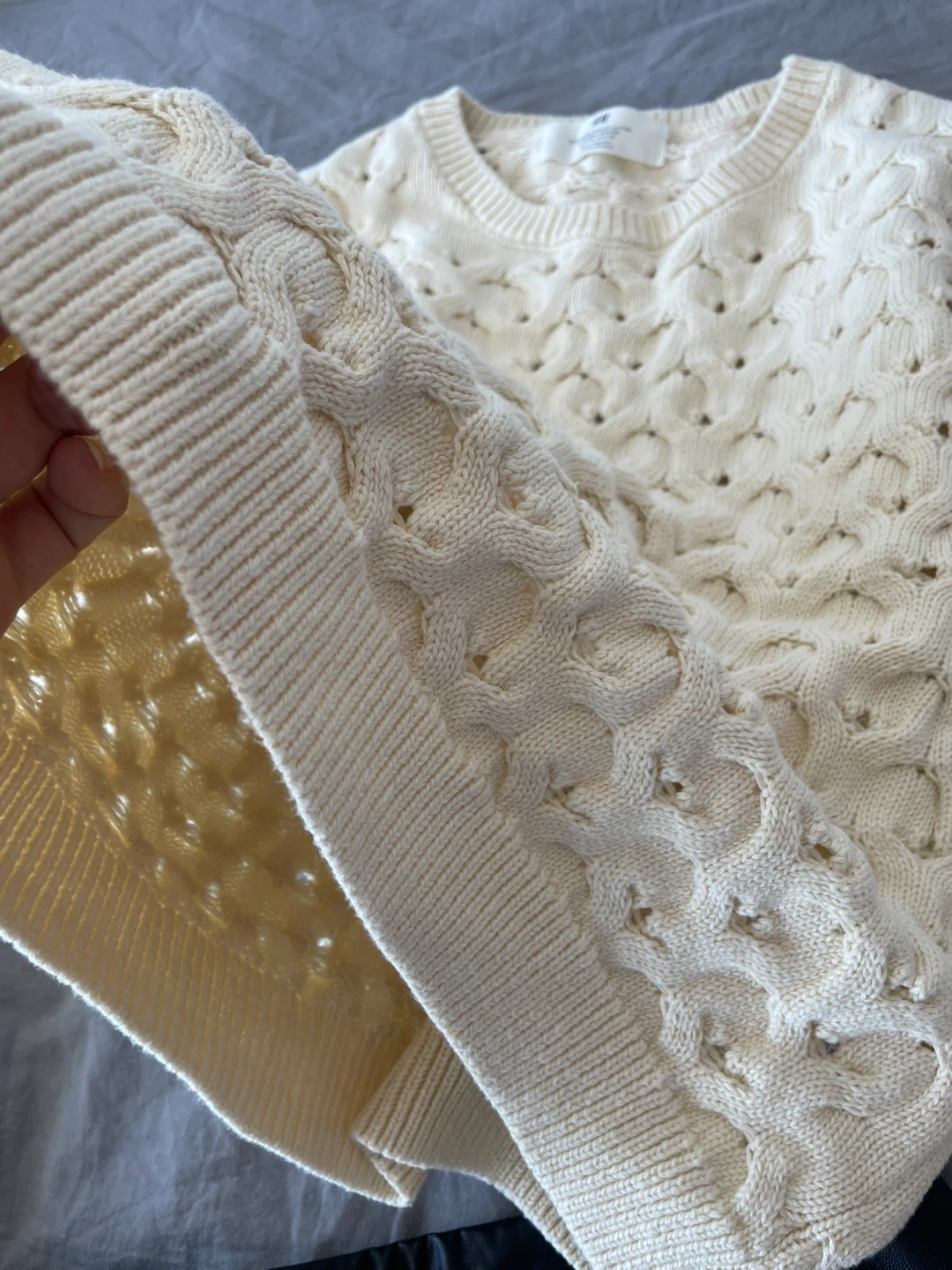 H&M Cream Cable Knit Sweater - Size S - photo 4