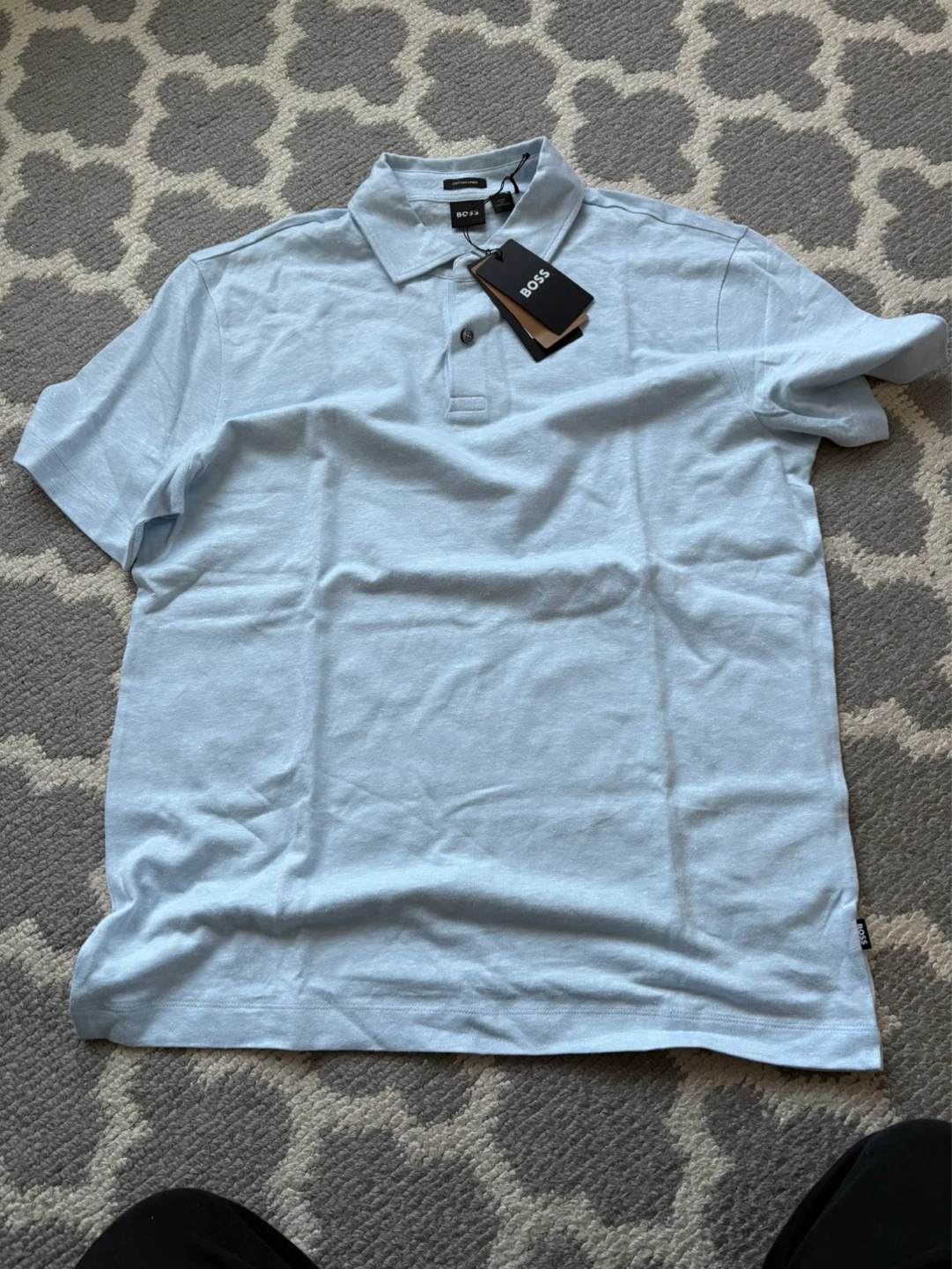 BNWT BOSS Cotton Linen Polo Shirt - XL - photo 5