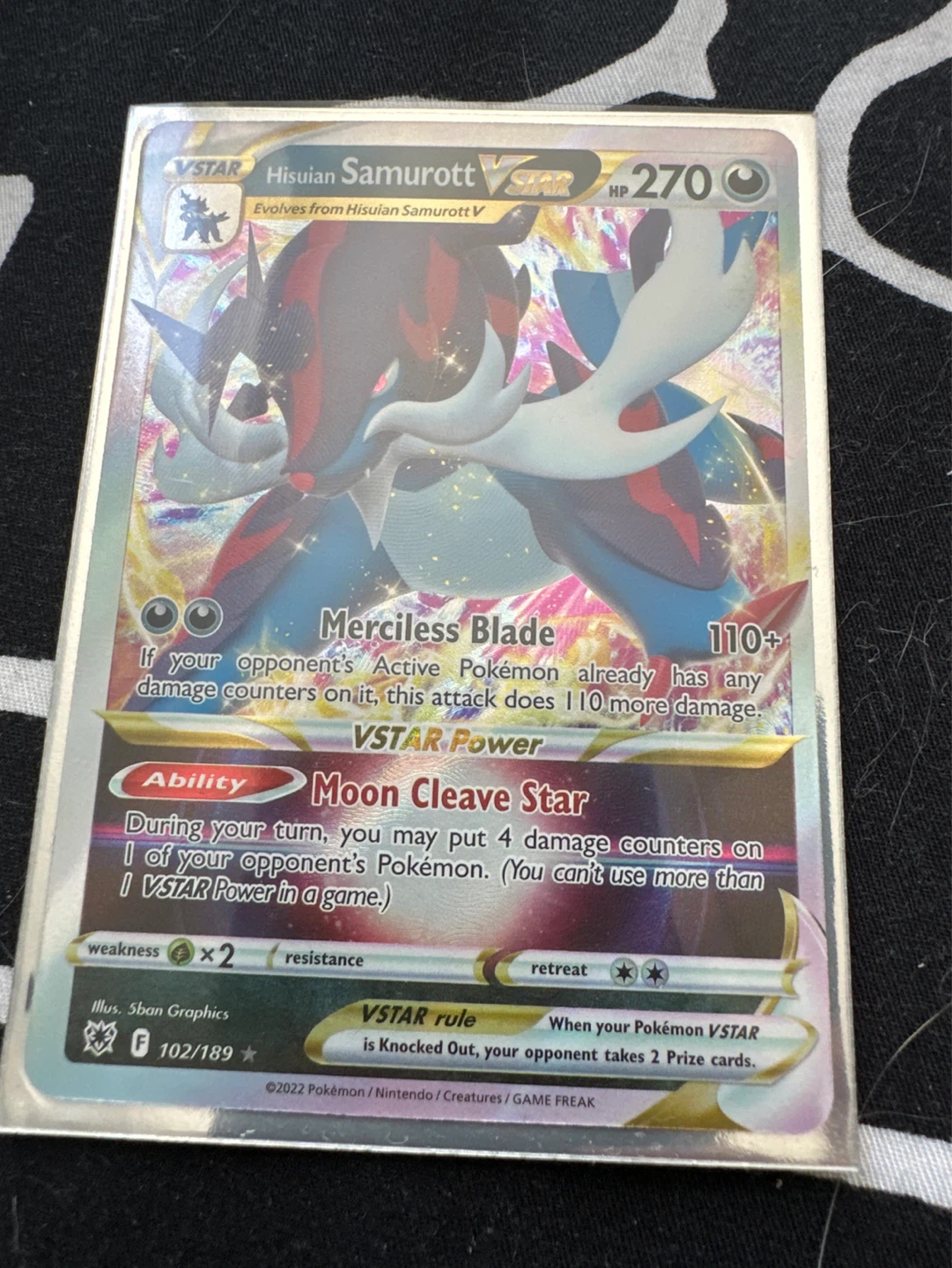 Hisuian Samurott VSTAR Pokémon Card 102/189