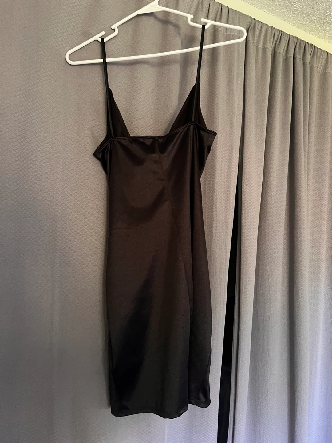 Black Satin Slip Dress - photo 2