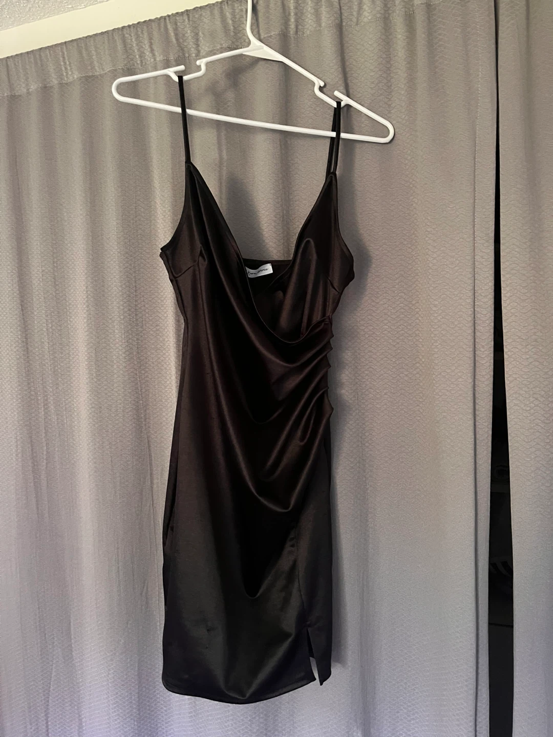 Black Satin Slip Dress