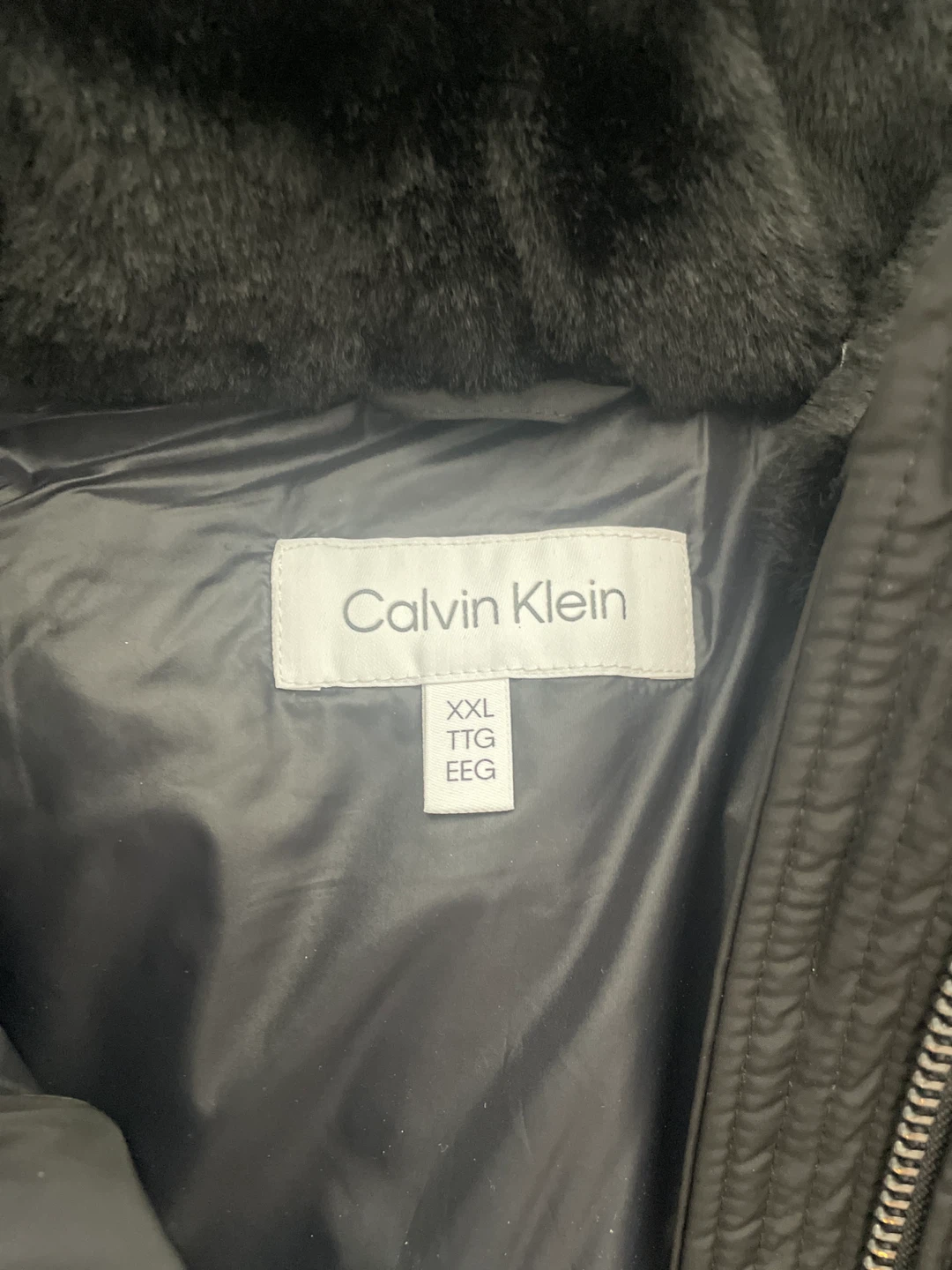 Calvin Klein Black Puffer Coat with Belt - Size XXL - photo 2