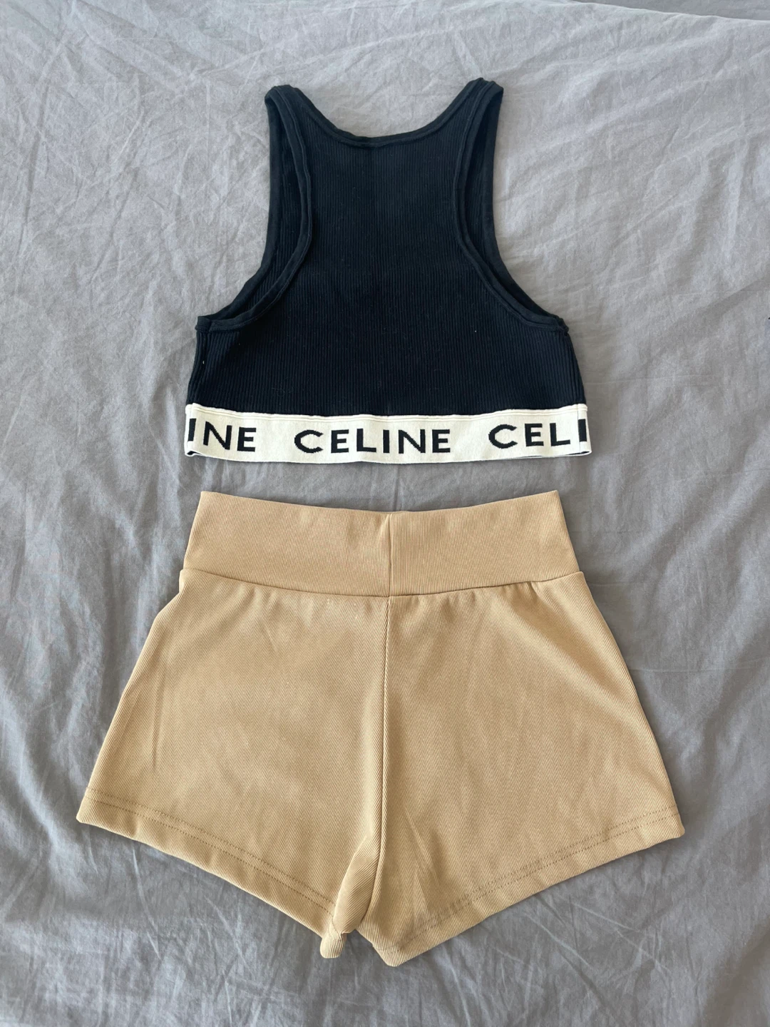 Celine Ribbed Tank Top and Shorts Set, size S - photo 4