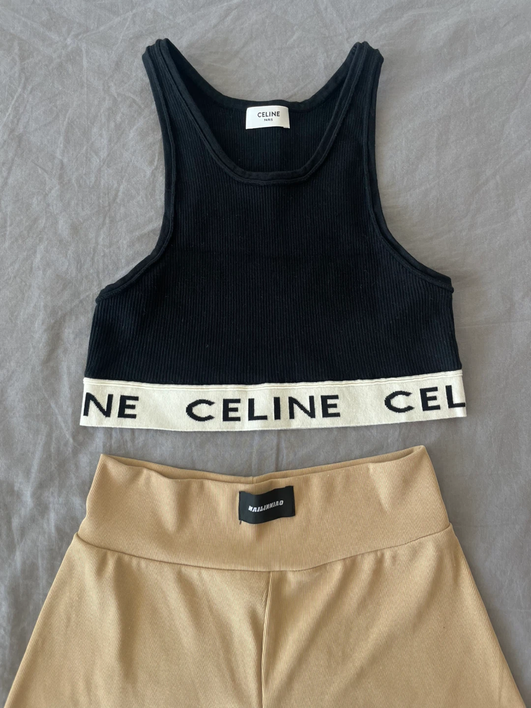 Celine Ribbed Tank Top and Shorts Set, size S - photo 3