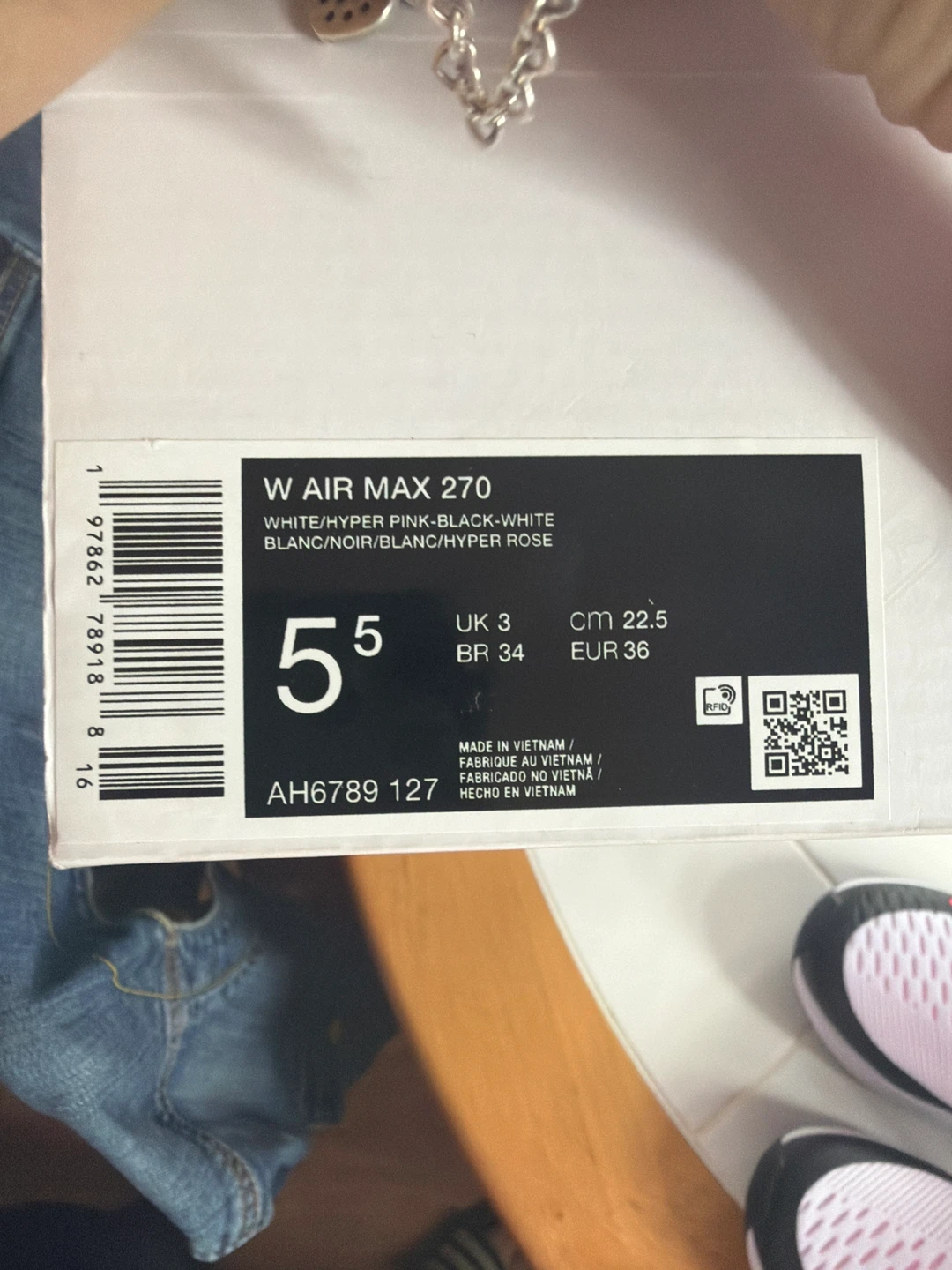 Nike Air Max 270 White/Hyper Pink Shoes - photo 2