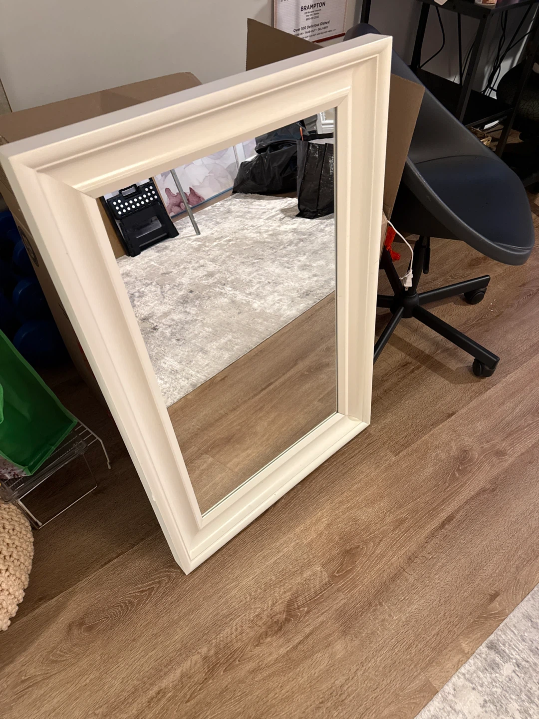 White Framed Wall Mirror