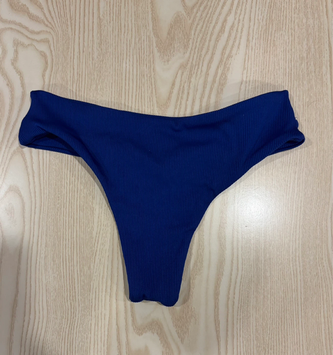 Blue Ribbed Bikini Bottoms - photo 2