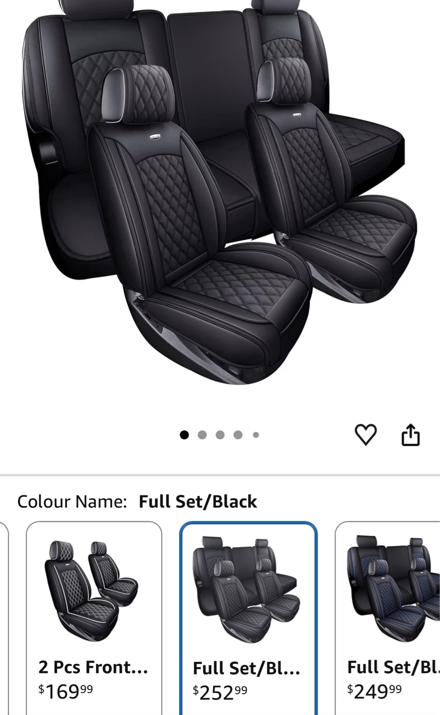 Full Set Black Car Seat Covers
