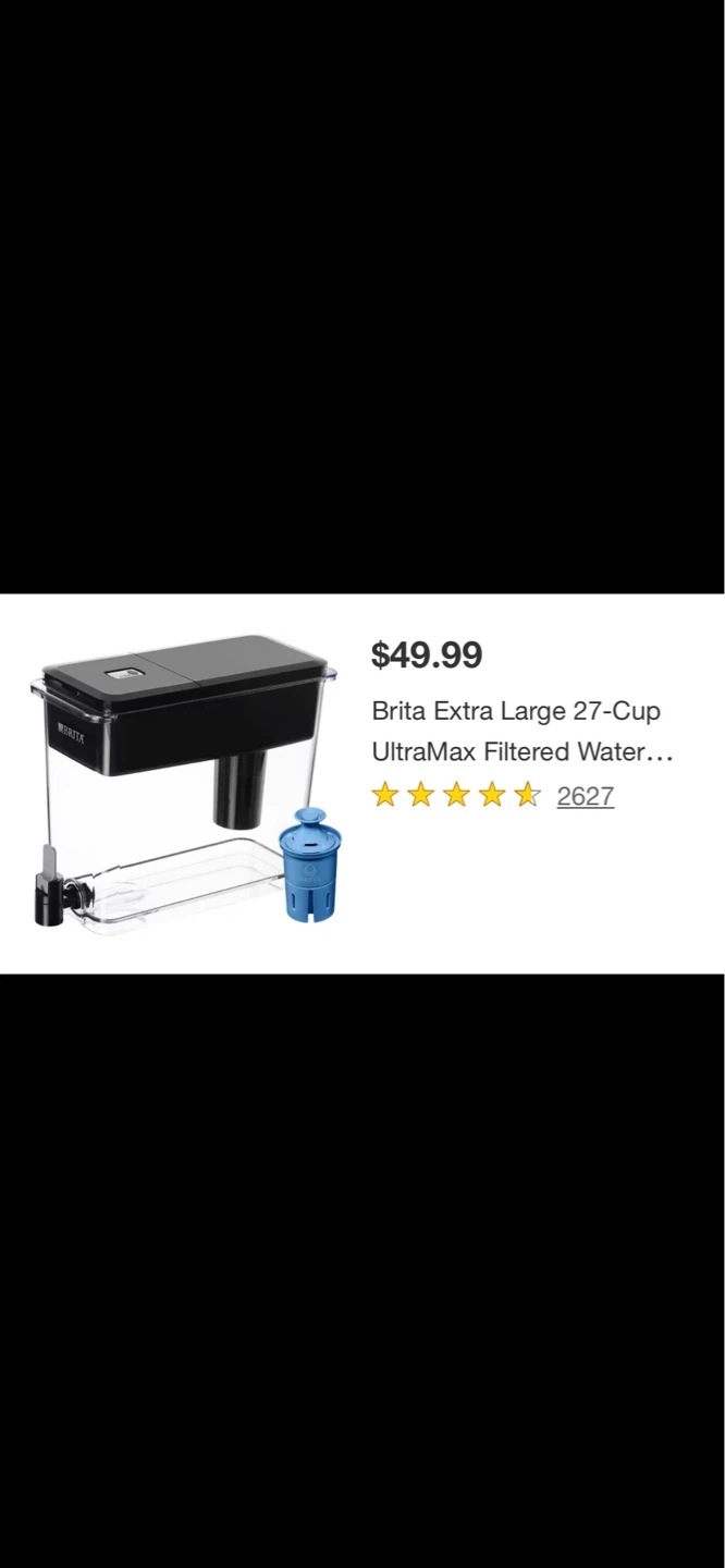 Brita Extra Large 27-Cup Ultramax Filtered Water Pitcher