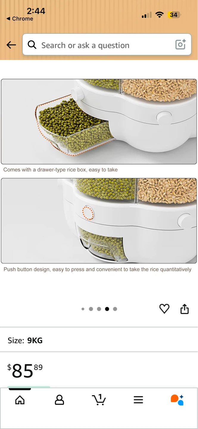6-Grid Rotating Food Grain Dispenser - photo 4