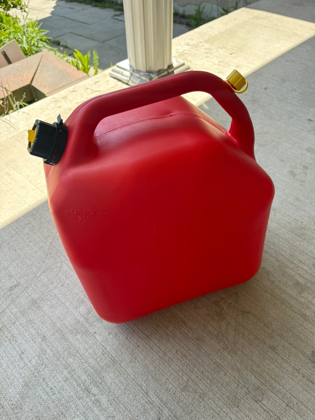 Red Plastic Gas Can 25L