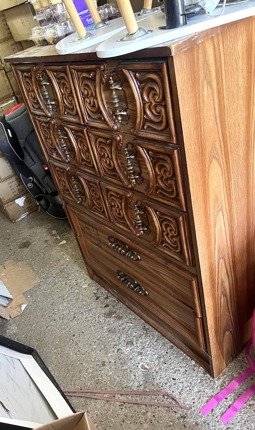 Vintage solid Wood Dresser need some repair