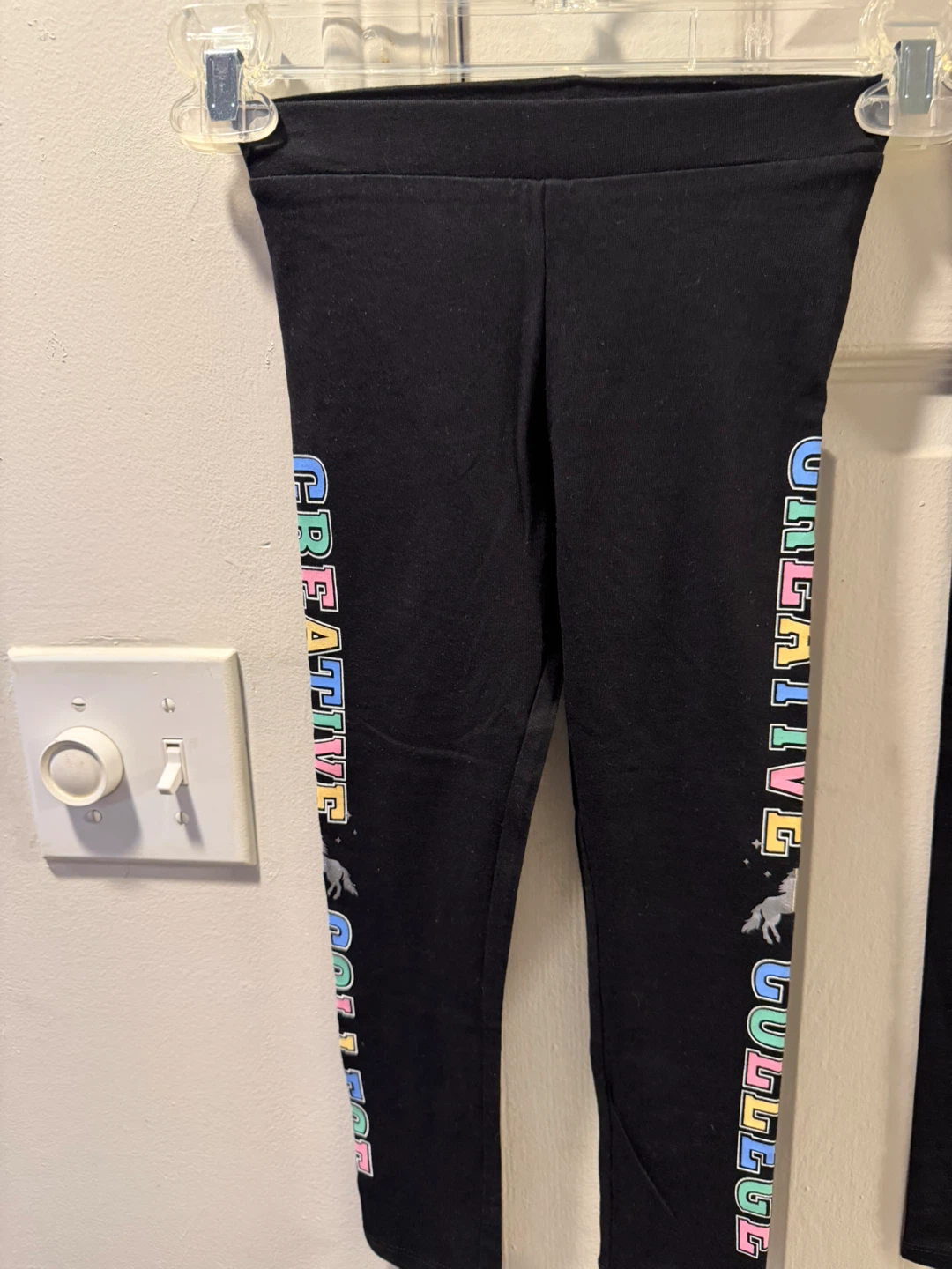 2 New Black Girls' Leggings with "Creative" Print - photo 3