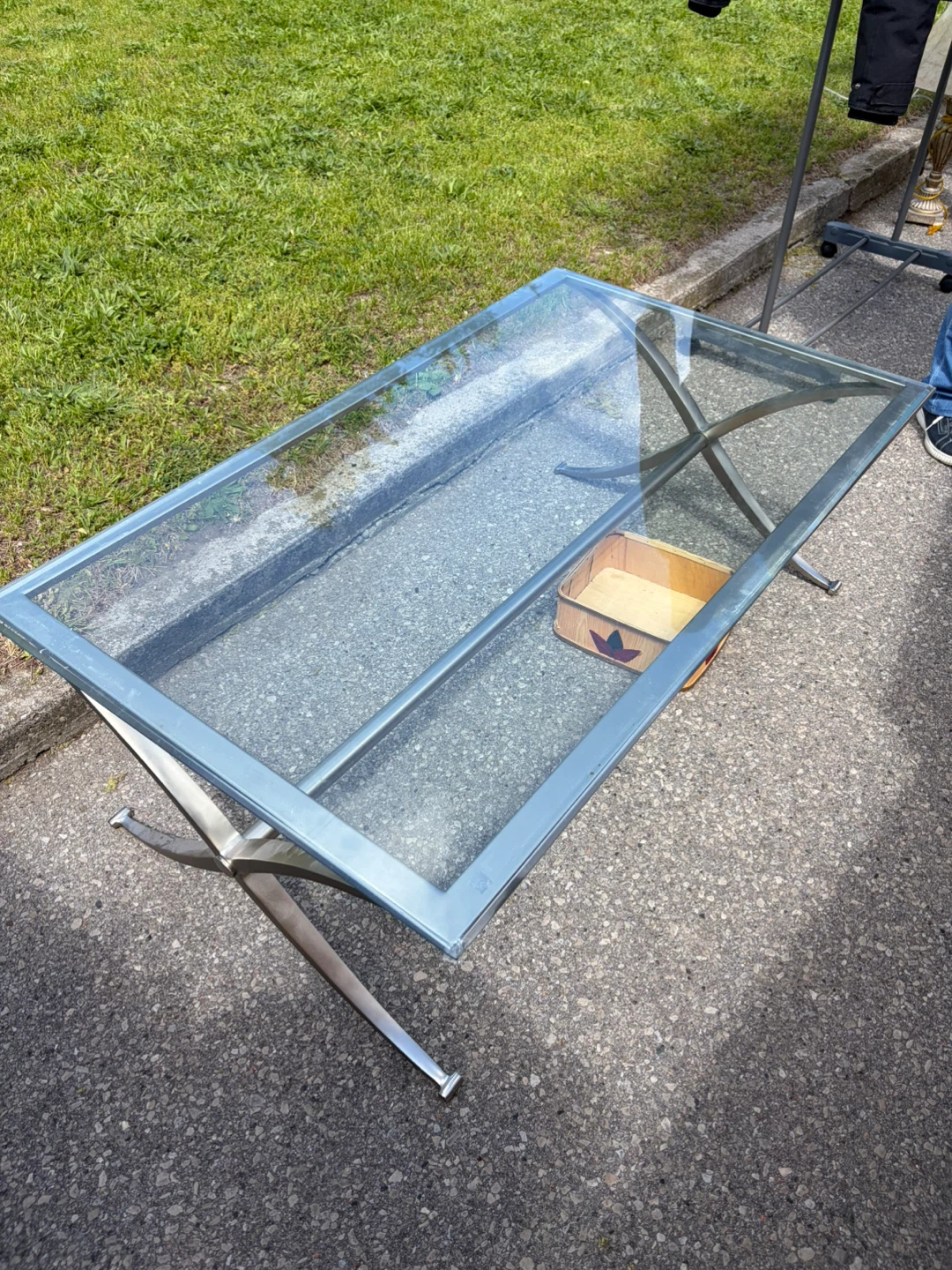 Glass and Metal Coffee Table