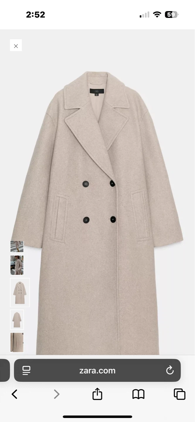 Zara Women’s Beige Wool Blend Coat - photo 2