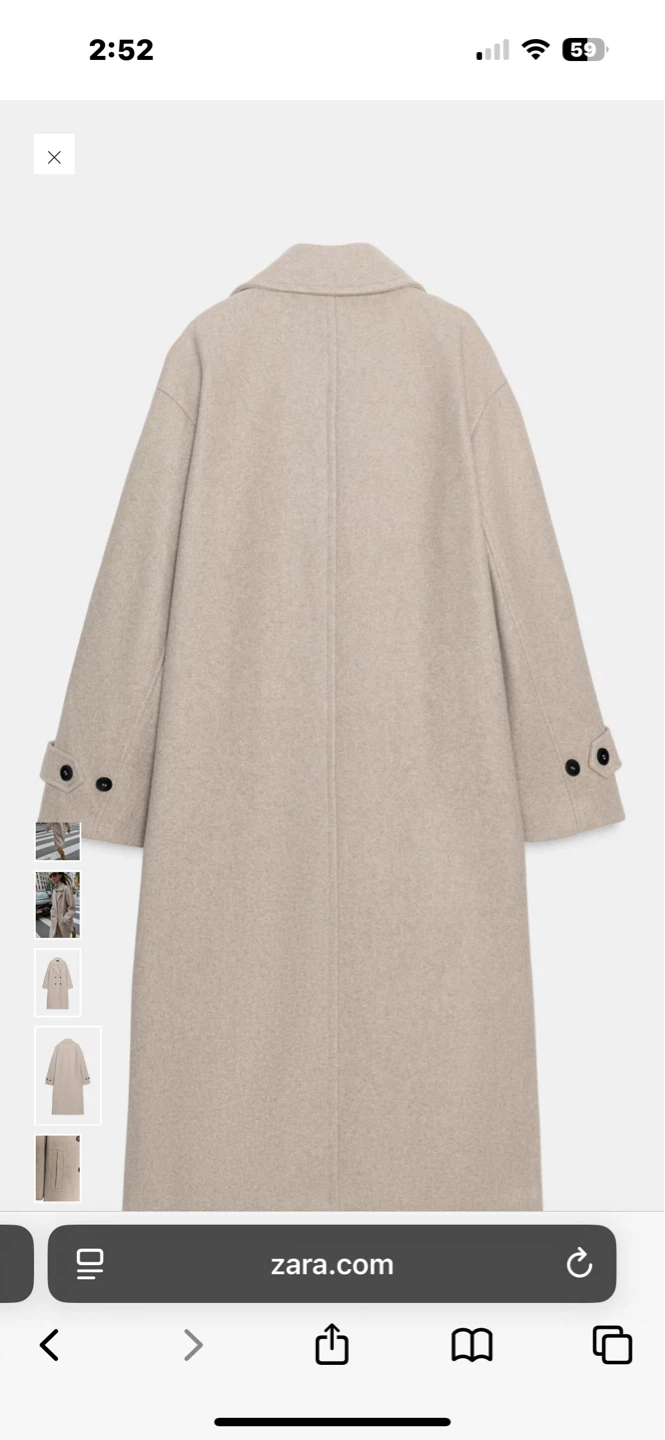 Zara Women’s Beige Wool Blend Coat - photo 3
