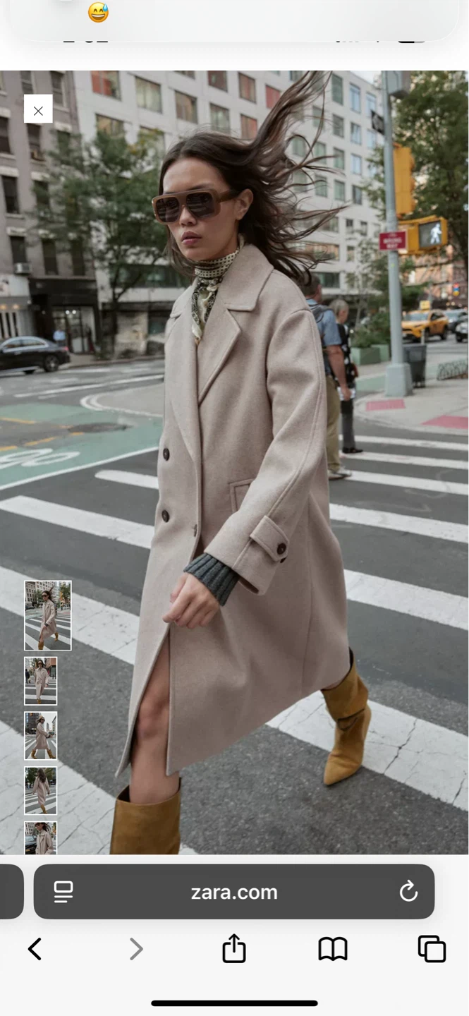 Zara Women’s Beige Wool Blend Coat