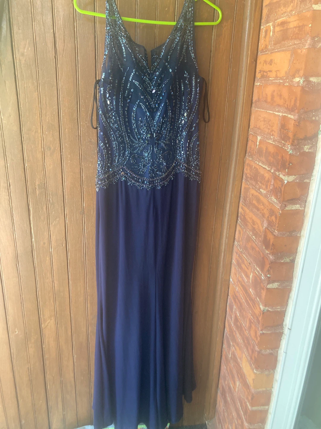MONTAGE by MON CHERI navy beaded formal dress size 12