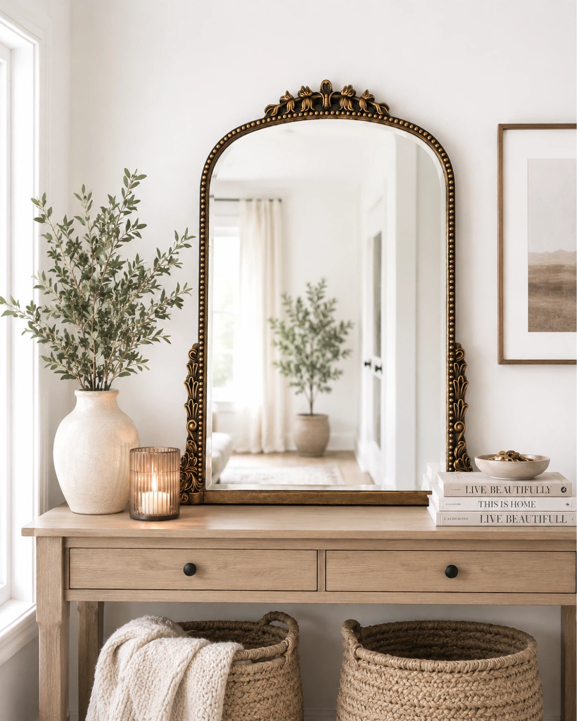 Ornate Gold Arched Mirror