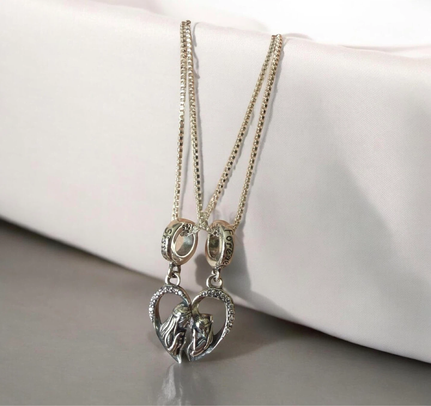 Sisters Forever Heart Necklaces Set
