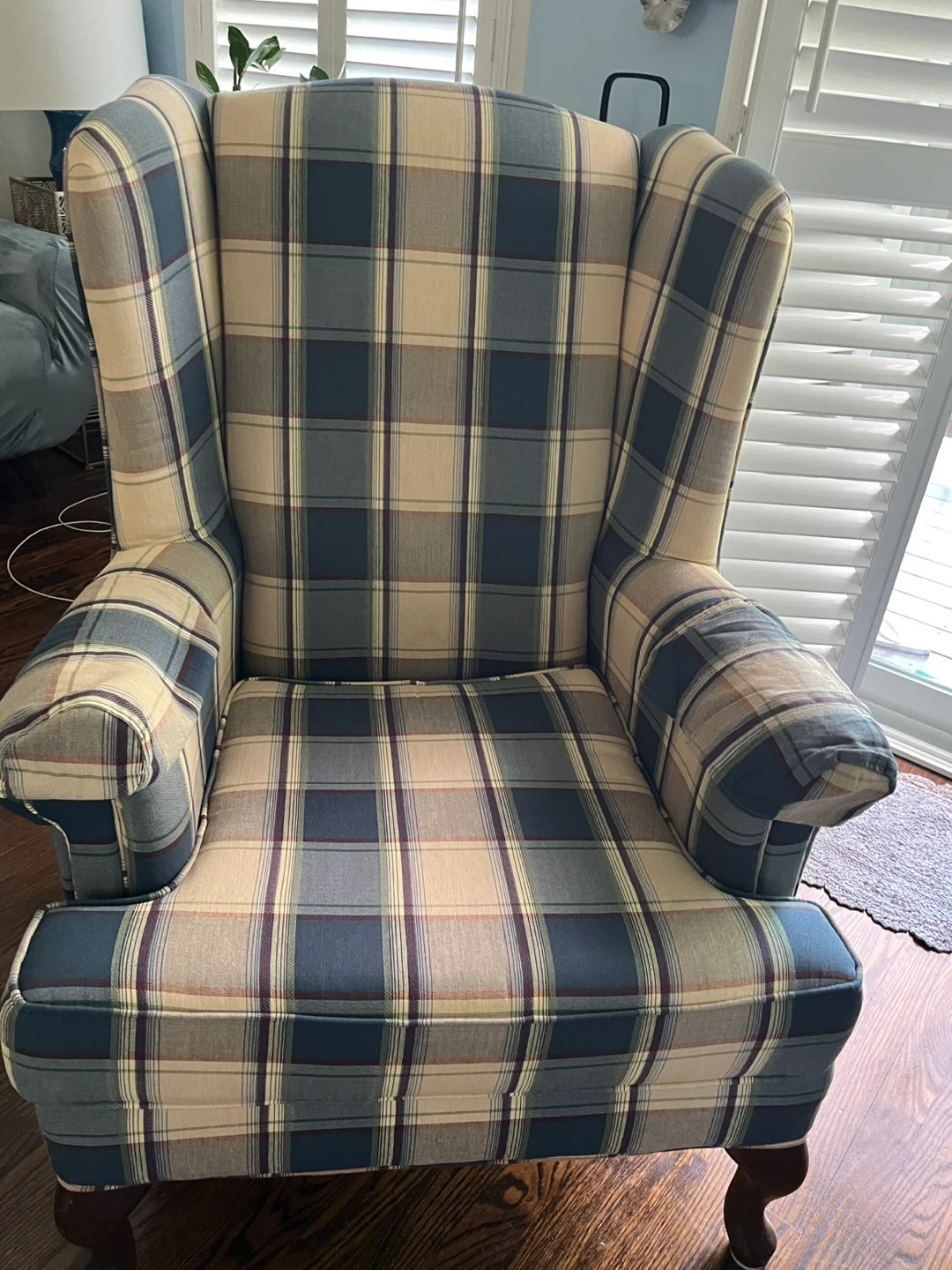 Wingback Armchair - Plaid