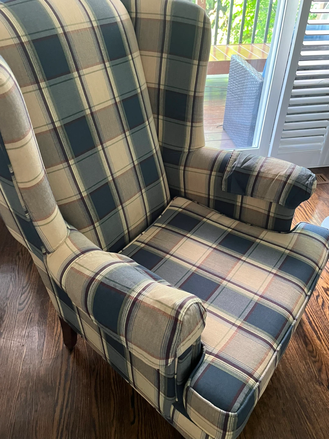 Wingback Armchair - Plaid - photo 3