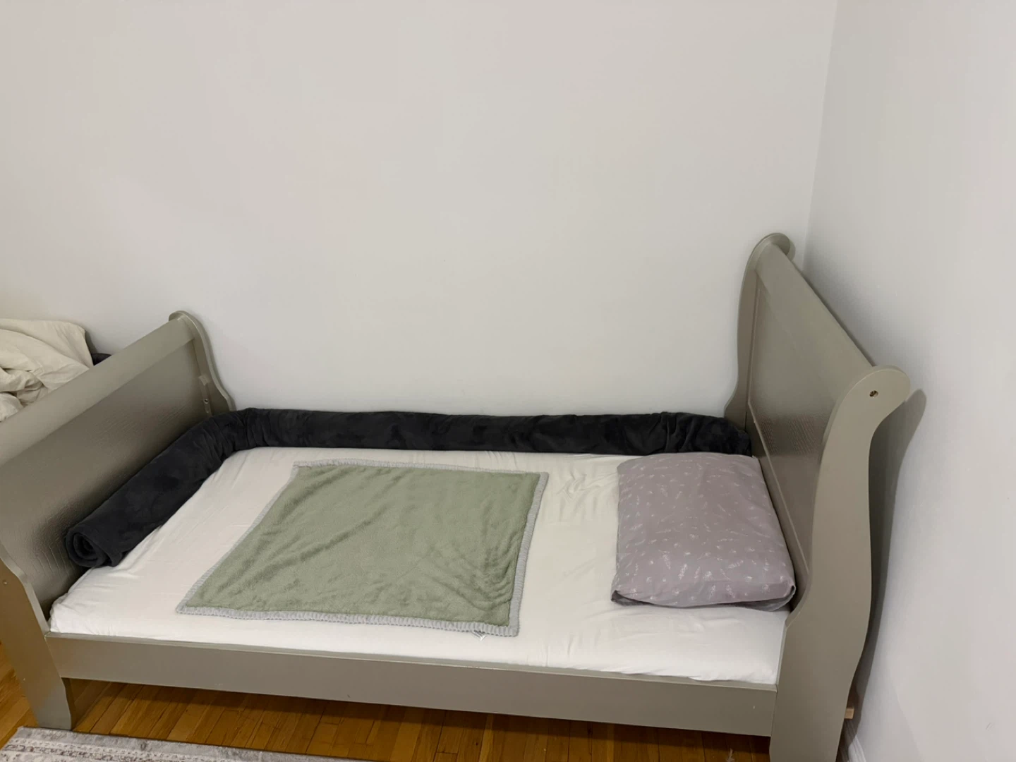 Gray Sleigh Toddler Bed