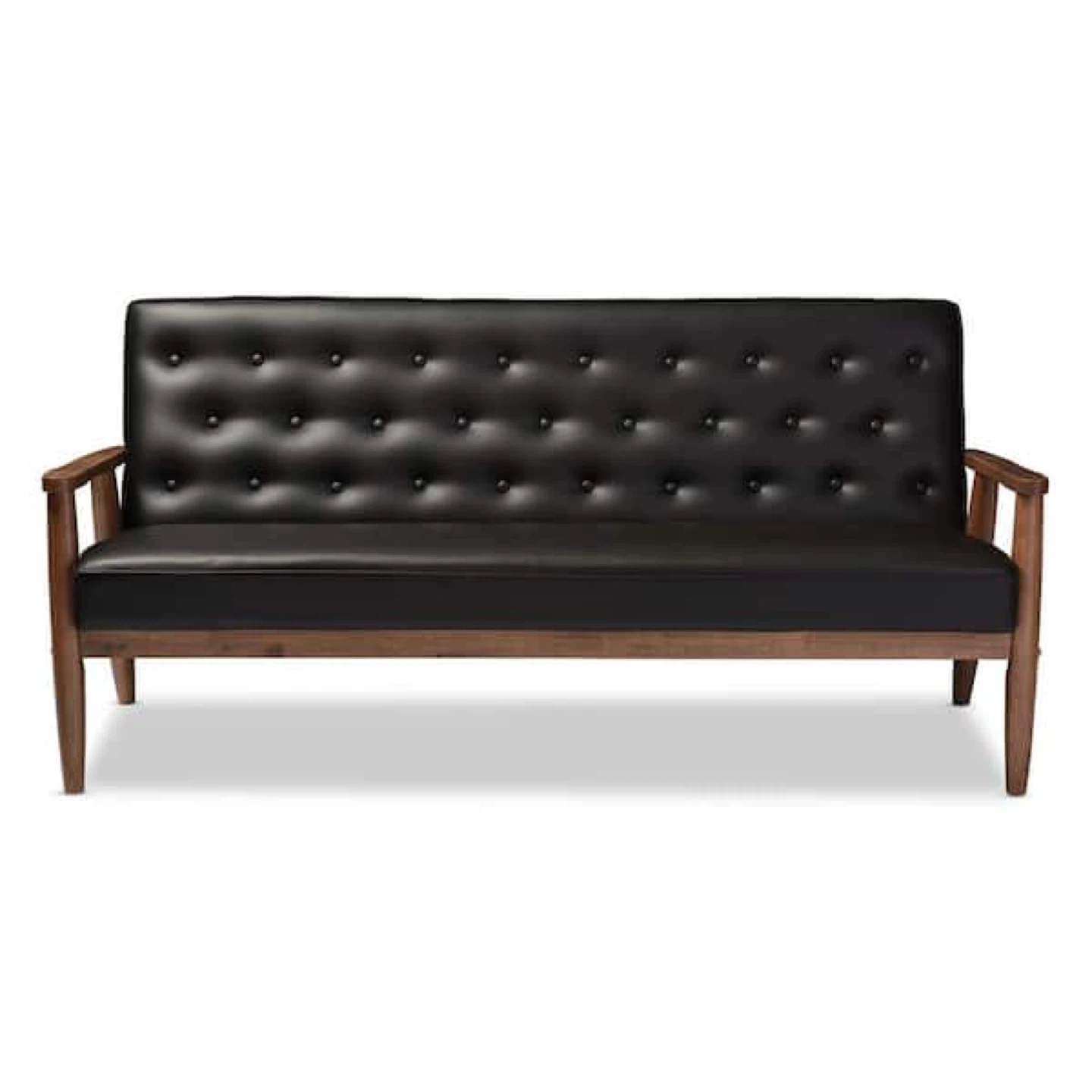 New Mid Century Modern Danish Brown 3 Seater Sofa - photo 5