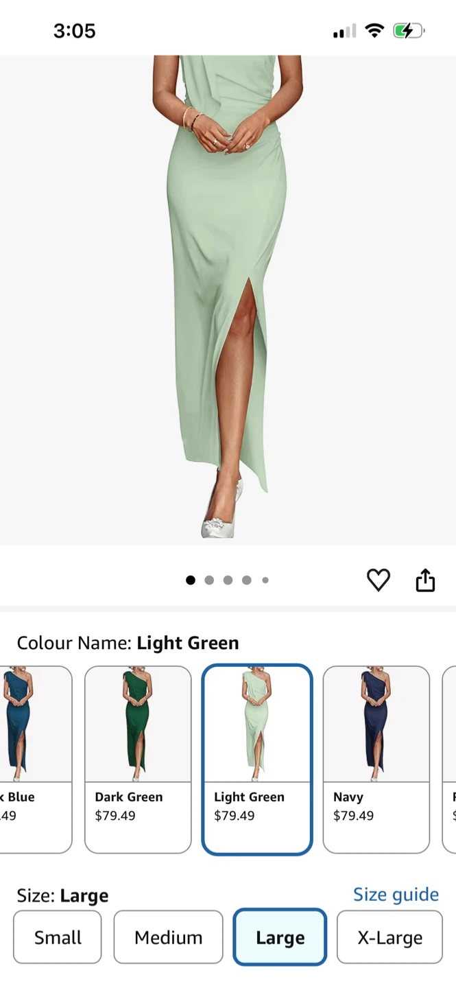 PrettyGarden One Shoulder Maxi Dress Light Green Large