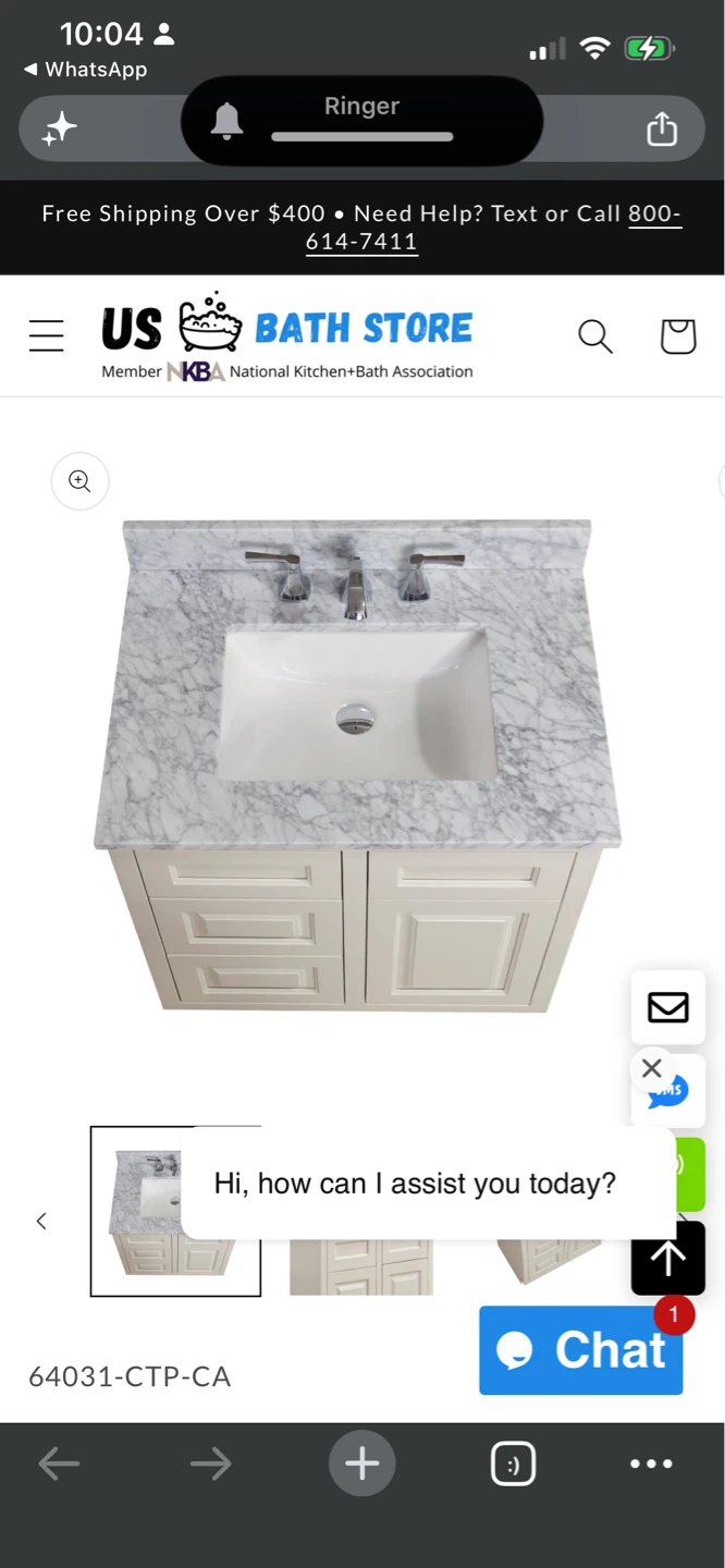 New US Bath Store Vanity with Marble Top - photo 3